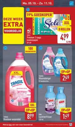 SOLO Premium 2-laags keukenpapier, SOLO Premium 2-laags keukenpapier OP=OP. - Voorbeeld van een folder van Aldi, geldig van 05-10-2026 | Pagina: 21 | Producten: Vloeibaar wasmiddel, Keukenpapier, Luchtverfrisser, Gel