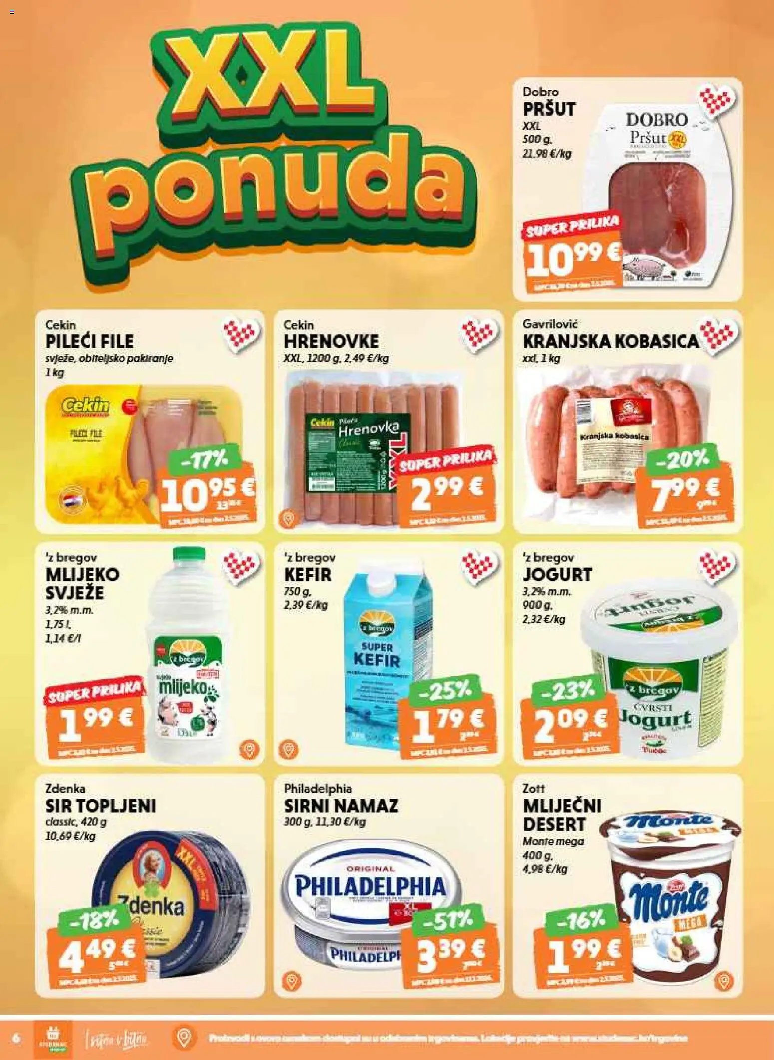 Studenac katalog | vrijedi od 20.05.2026 | Stranica: 6 | Proizvodi: Mlijeko, Hrenovke, Kranjska kobasica, Kefir