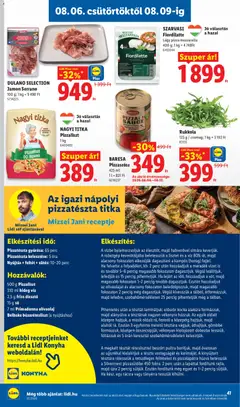 Lidl akciós újság - amely érvényes a következő dátumtól: 2026.08.06. | Oldal: 41 | Termékek: Mozzarella, Robotgép, Só, Nápolyi