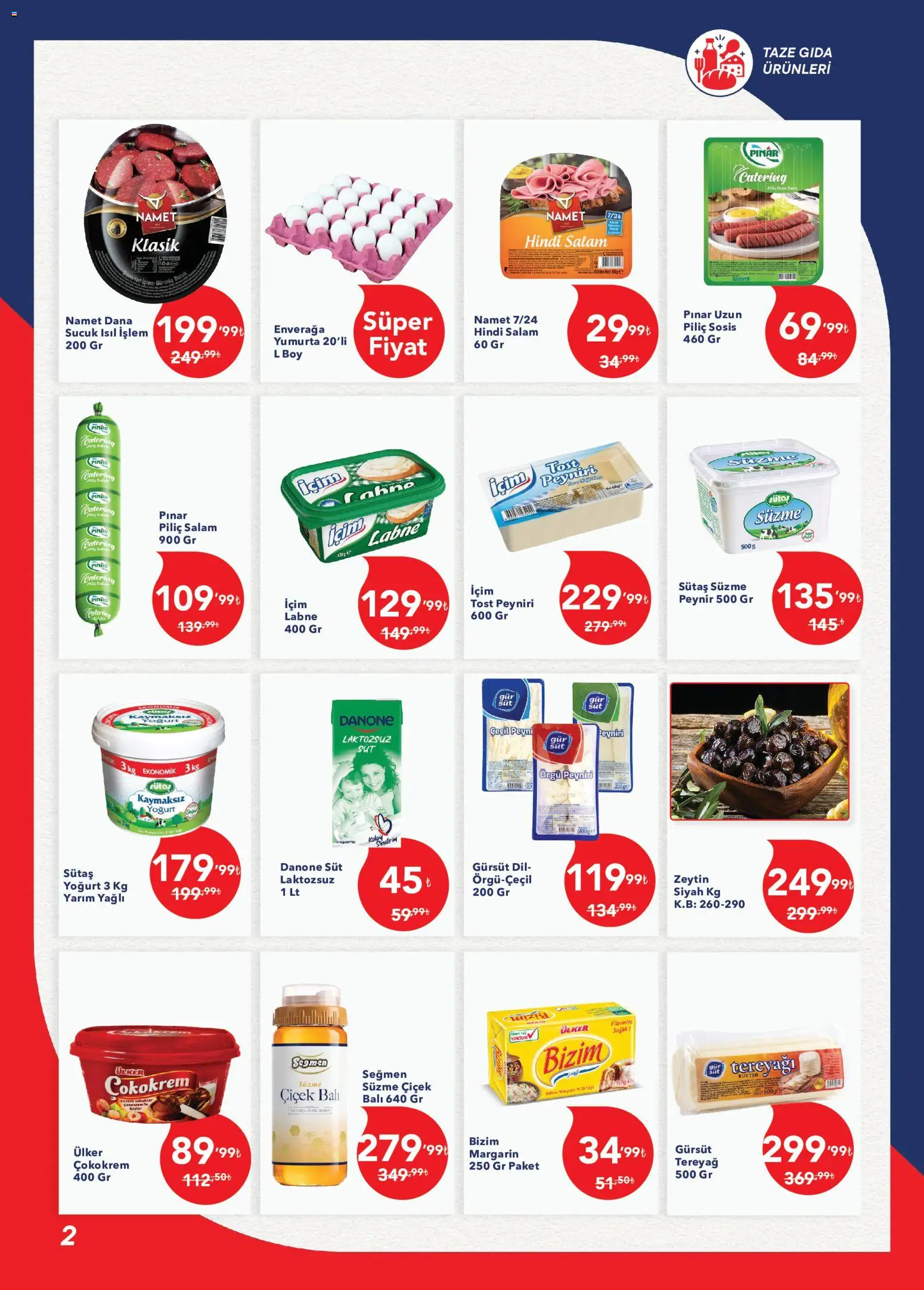 Kim Market Katalog - 01 Temmuz 2026 tarihinden itibaren geçerlidir | Sayfa: 2 | Ürünler: Tereyağı, Peynir, Zeytin, Sucuk