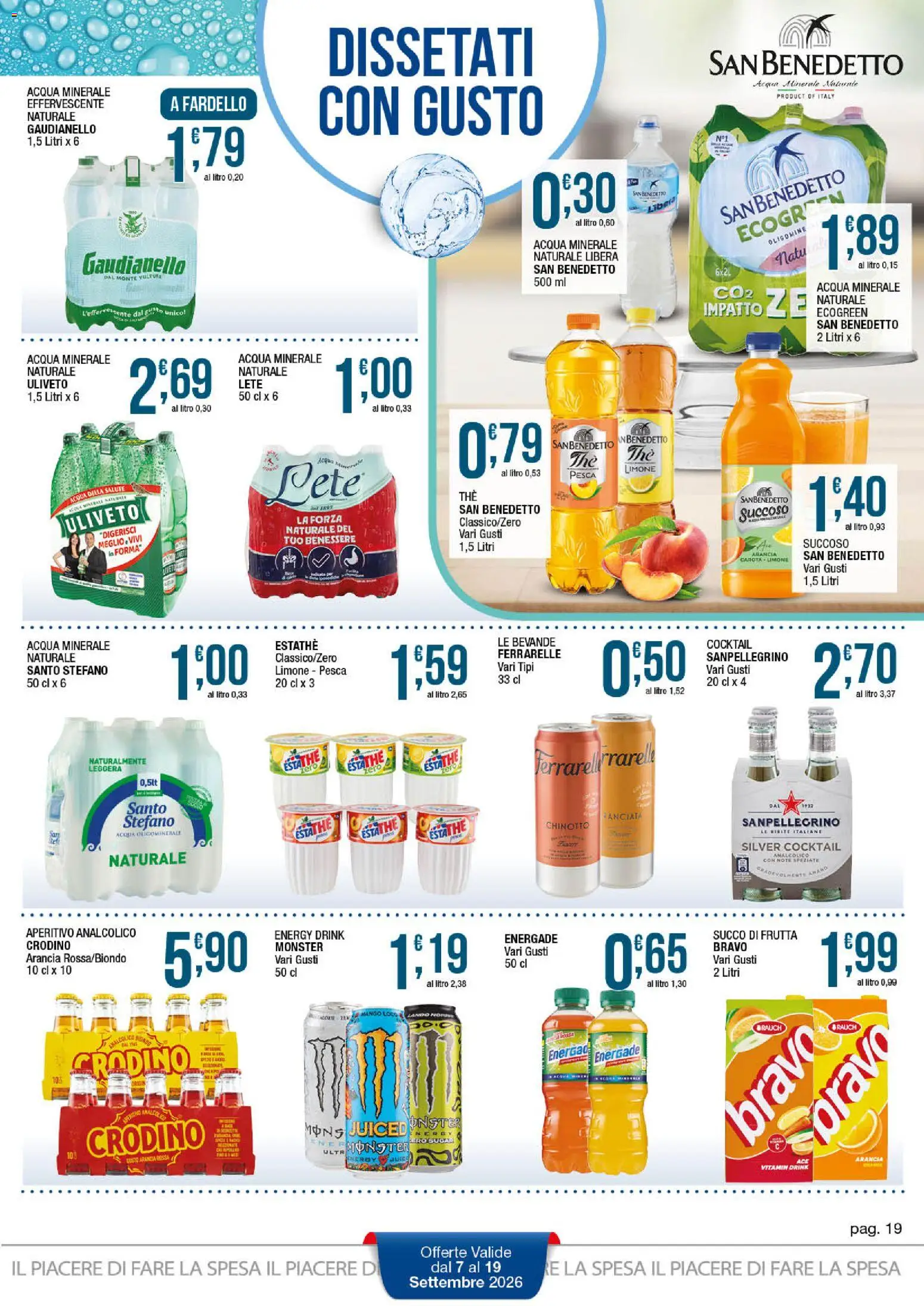 Volantino Sidis del 07/09/2026 | Pagina: 19 | Prodotti: Chinotto, Carota, Acqua, Aperitivo