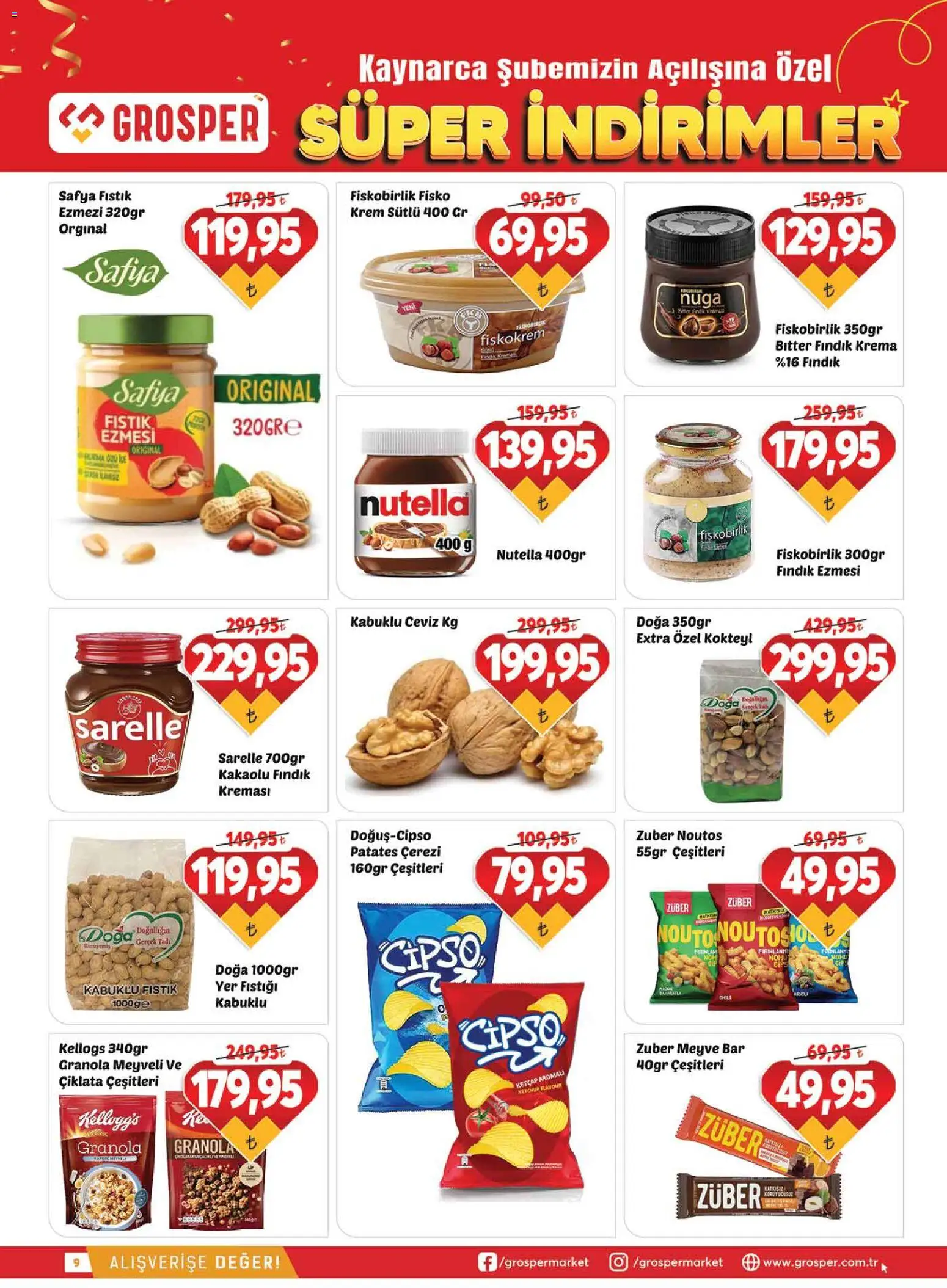Grosper Katalog - 04.06.2026 tarihinden itibaren geçerlidir | Sayfa: 9 | Ürünler: Fıstık, Ketçap, Meyve, Ceviz
