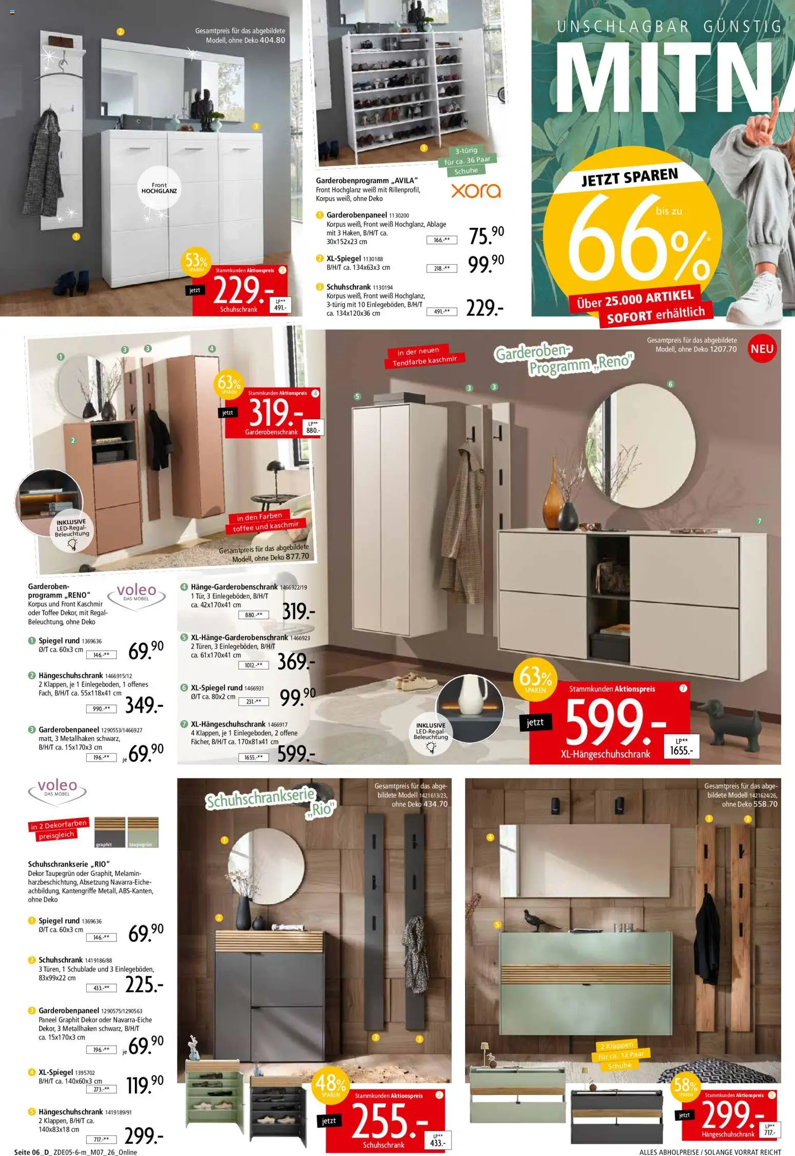 Zurbrüggen Z2 Mitnahme Möbel – gültig ab 16.05.2026 | Seite: 18 | Produkte: Regal, Spiegel, Garderobenschrank