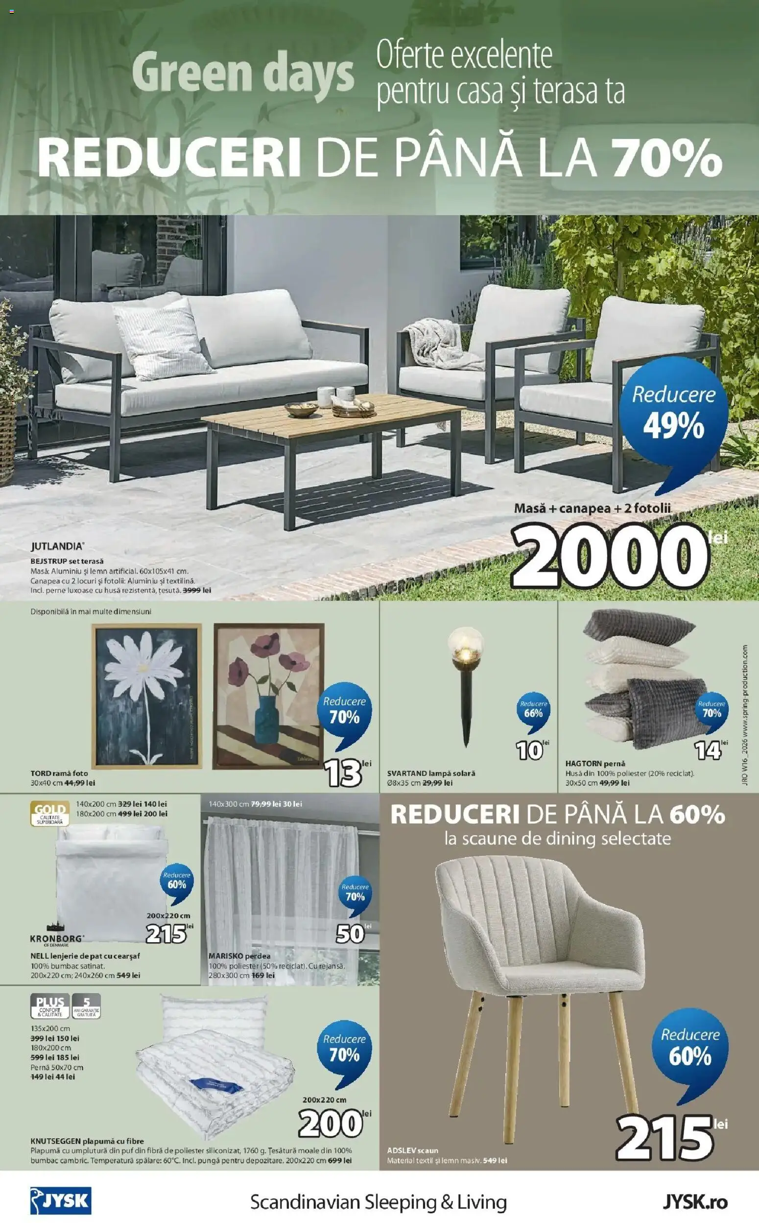 Noul catalog JYSK – valabil de la 16.04.2026 | Pagină: 8 | Produse: Pat, Canapea, Masă, Plapumă