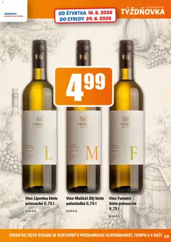 COOP Jednota leták platný od 18.06.2026 | Strana: 20 | Produkty: Biele víno, Víno