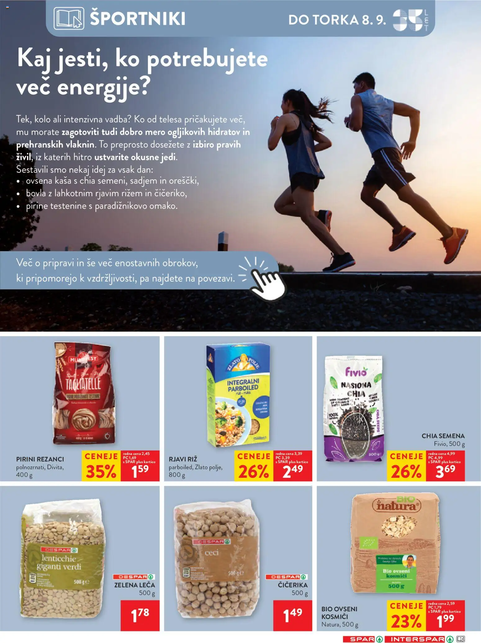 Novi Spar katalog ponudbe – veljaven od 02.09.2026 | Stran: 35 | Izdelki: Ovsena kaša, Riz, Testenine, Zelena