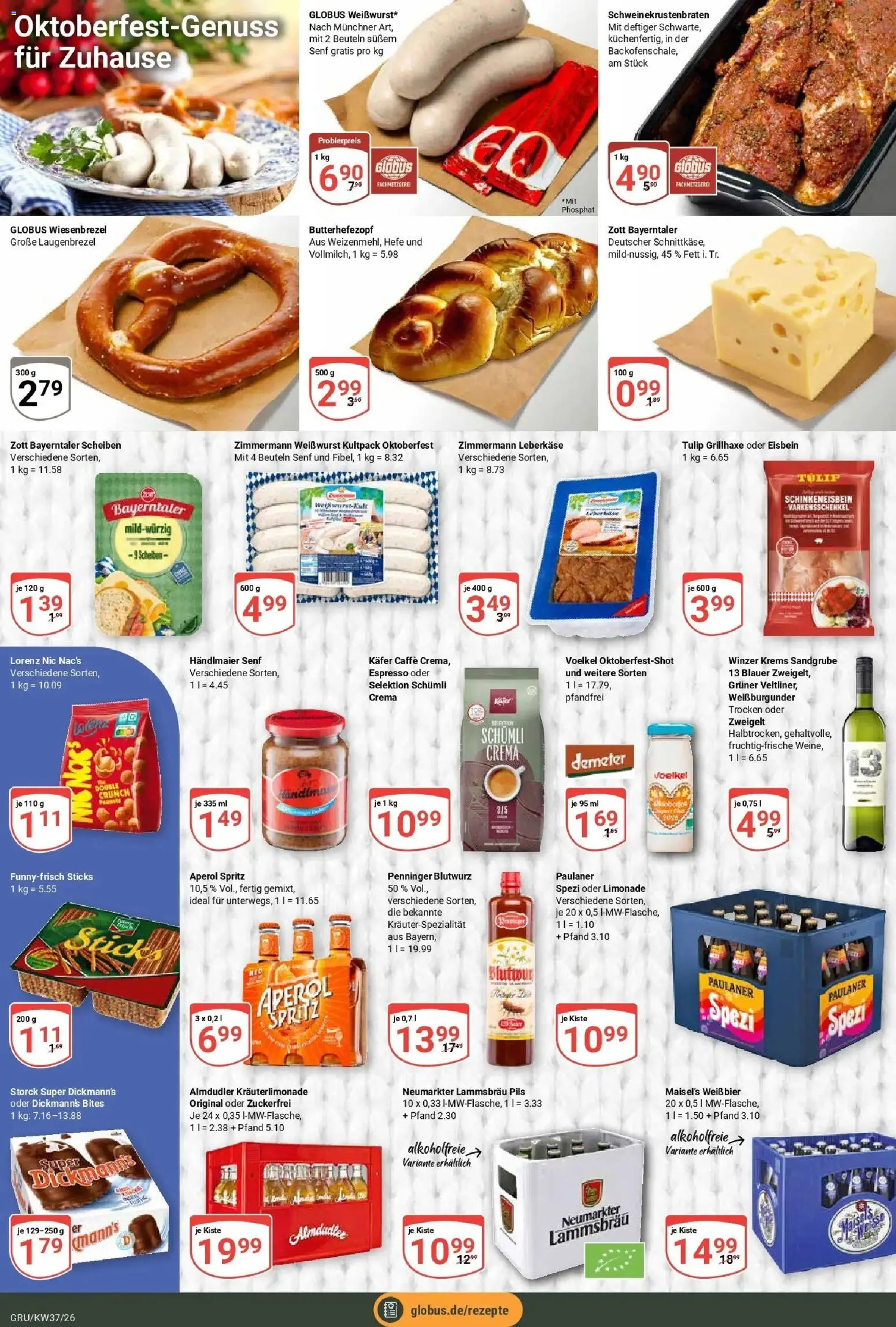 Globus Prospekt Grünstadt – gültig ab 07.09.2026 | Seite: 8 | Produkte: Bier, Pils, Weißwurst, Aperol