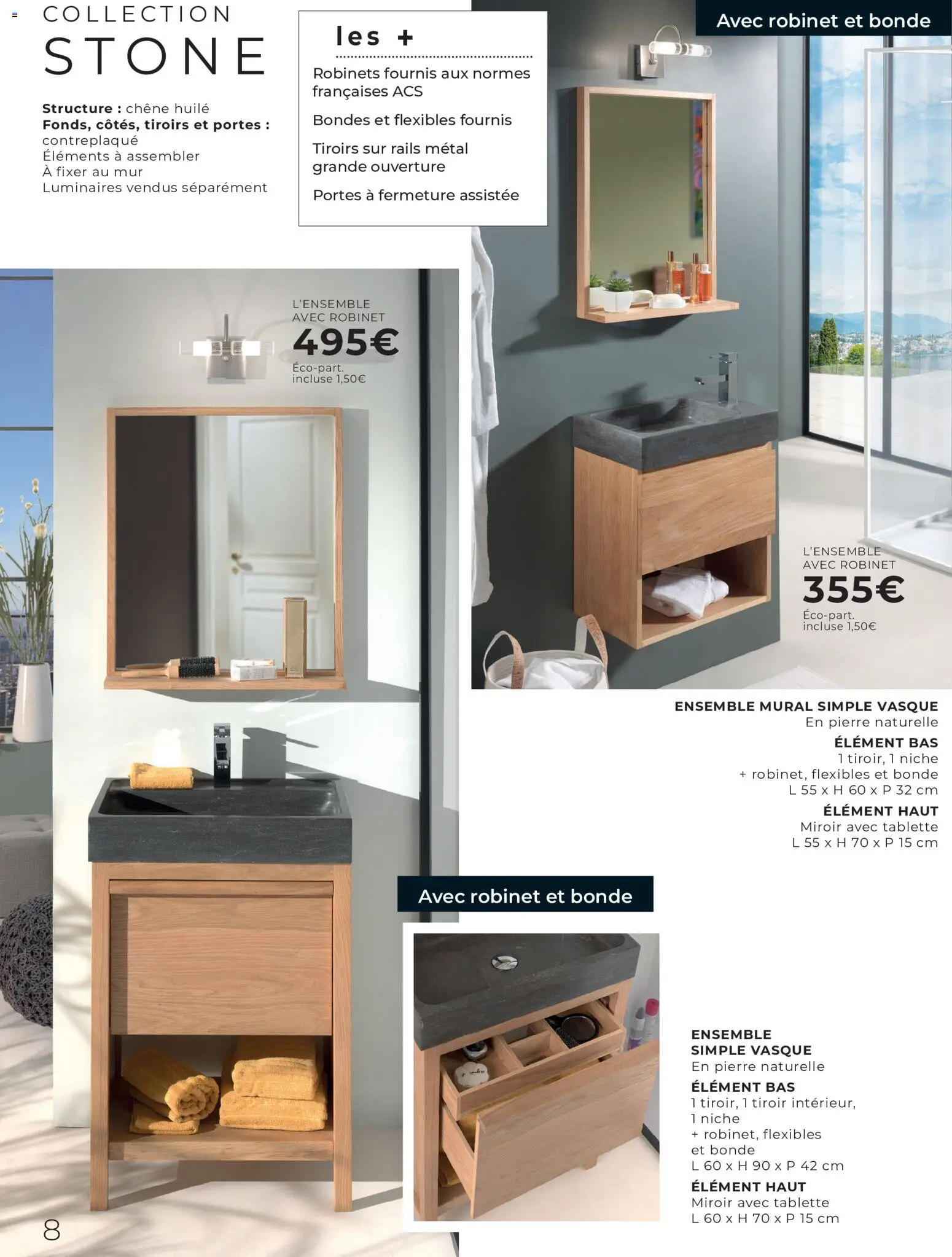 {H1} | Page: 8 | Produits: Tablette, Robinet, Portes, Tiroirs