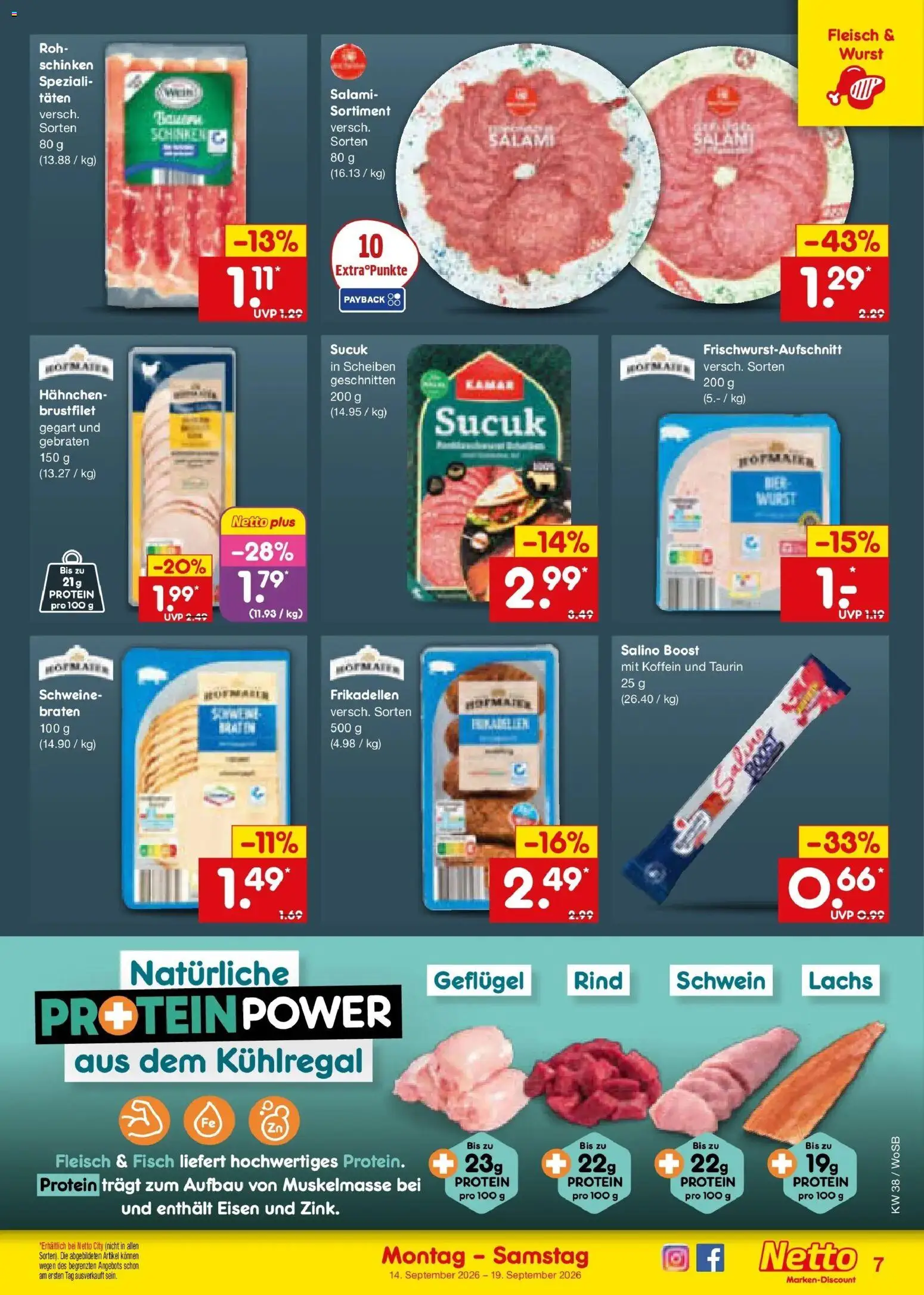 Netto Marken-Discount Prospekt Ludwigshafen-Edigheim – gültig ab 14.09.2026 | Seite: 9 | Produkte: Lachs, Wurst, Salami, Fleisch