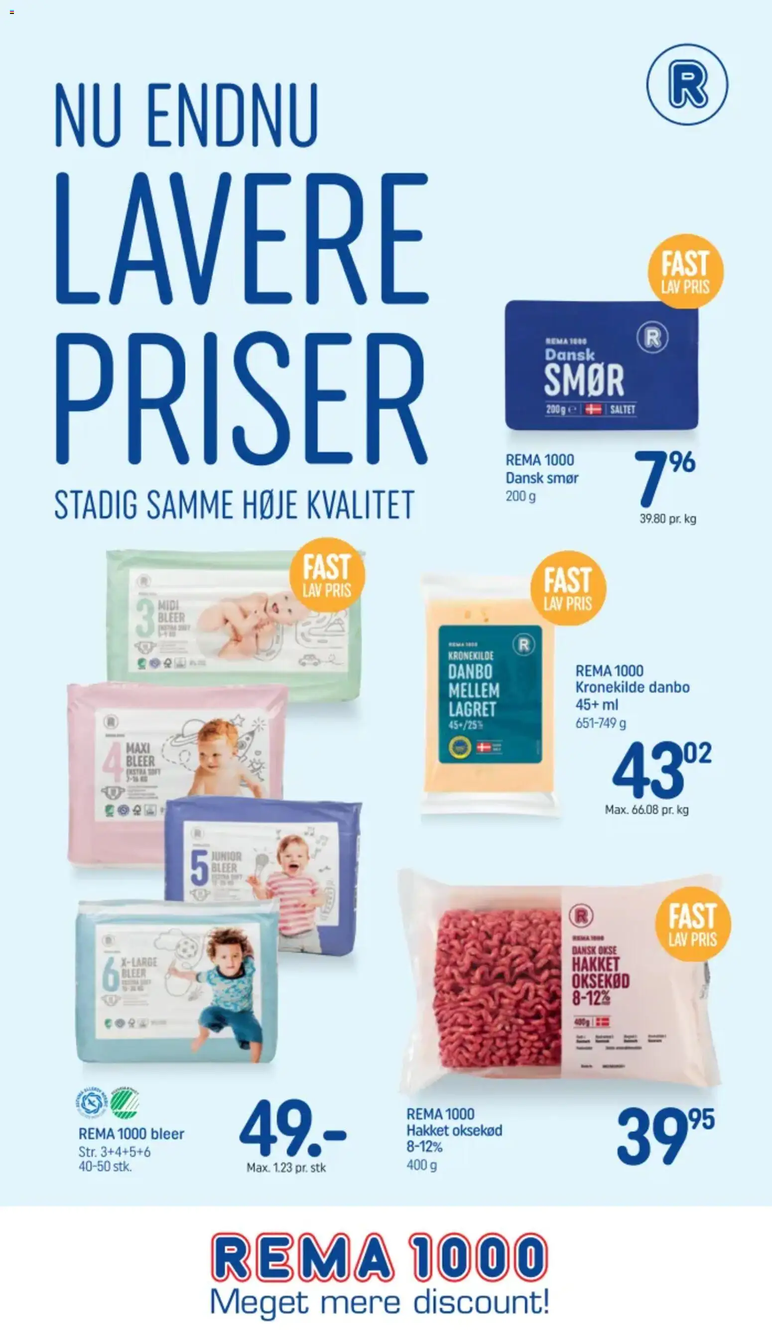 Rema 1000 tilbudsavis – gyldig fra 13.05.2026 | Side: 1 | Produkter: Smør, Oksekød
