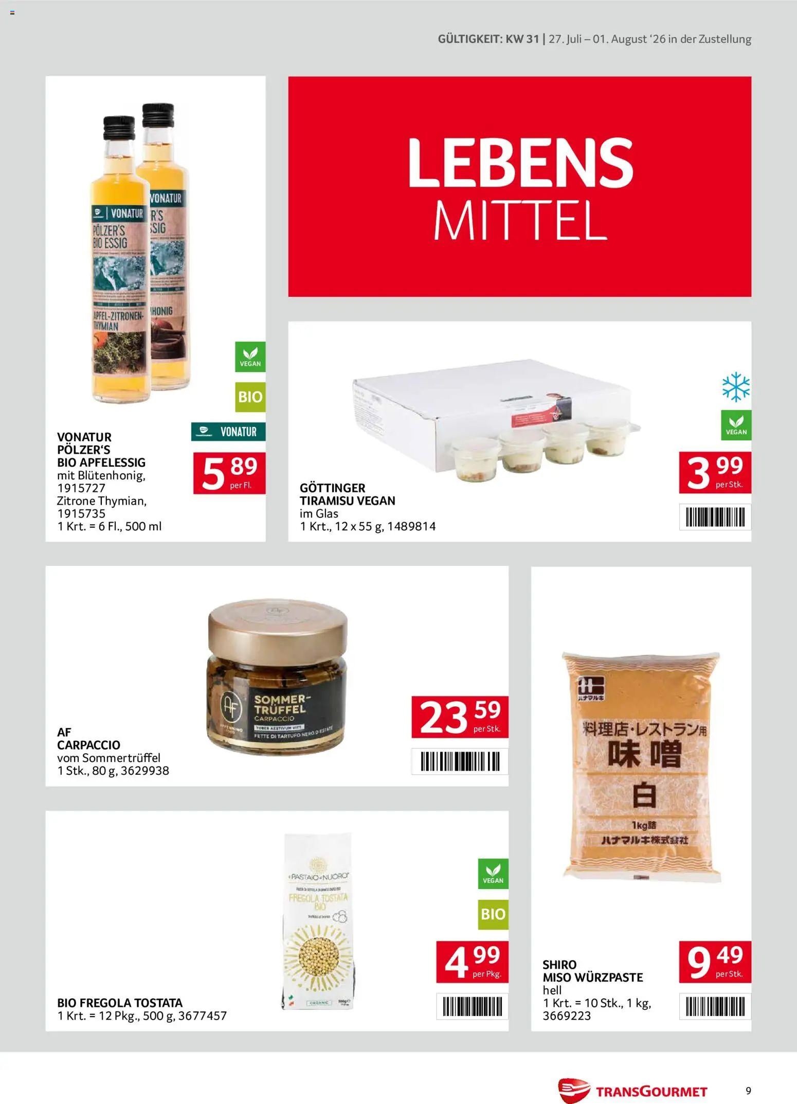 Transgourmet Zustellaktion gültig ab 27.07.2026 | Seite: 9 | Produkte: Zitrone