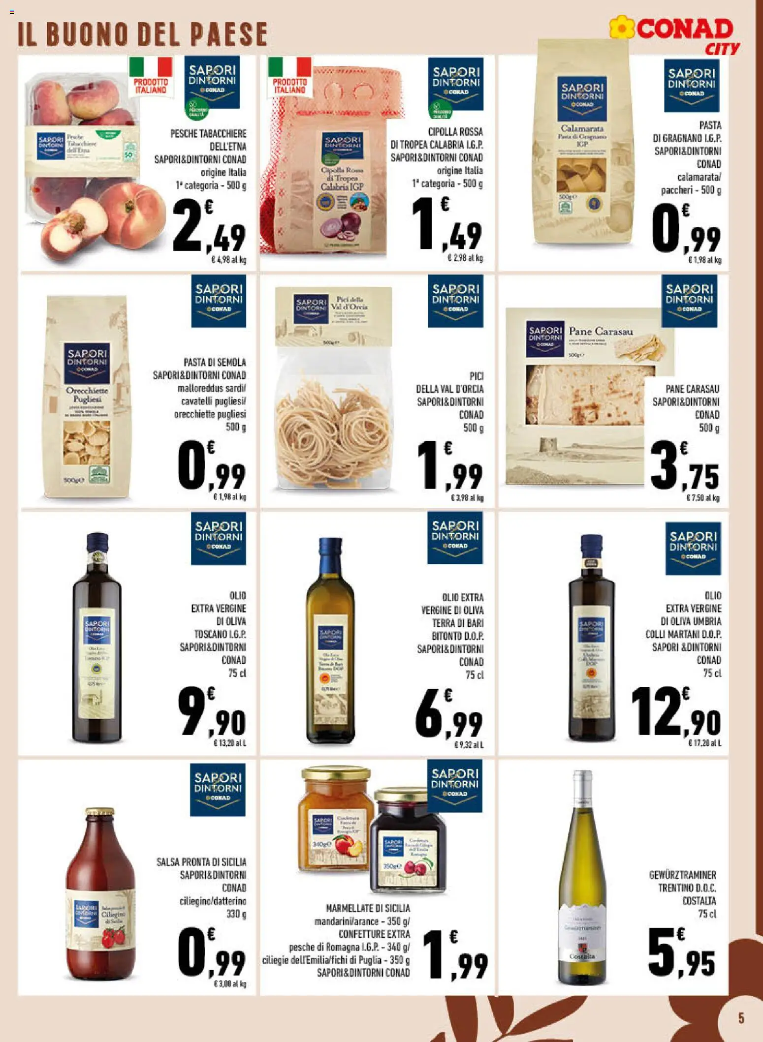 Volantino Conad del 01/07/2026 | Pagina: 5 | Prodotti: Pane, Salsa, Olive, Paccheri