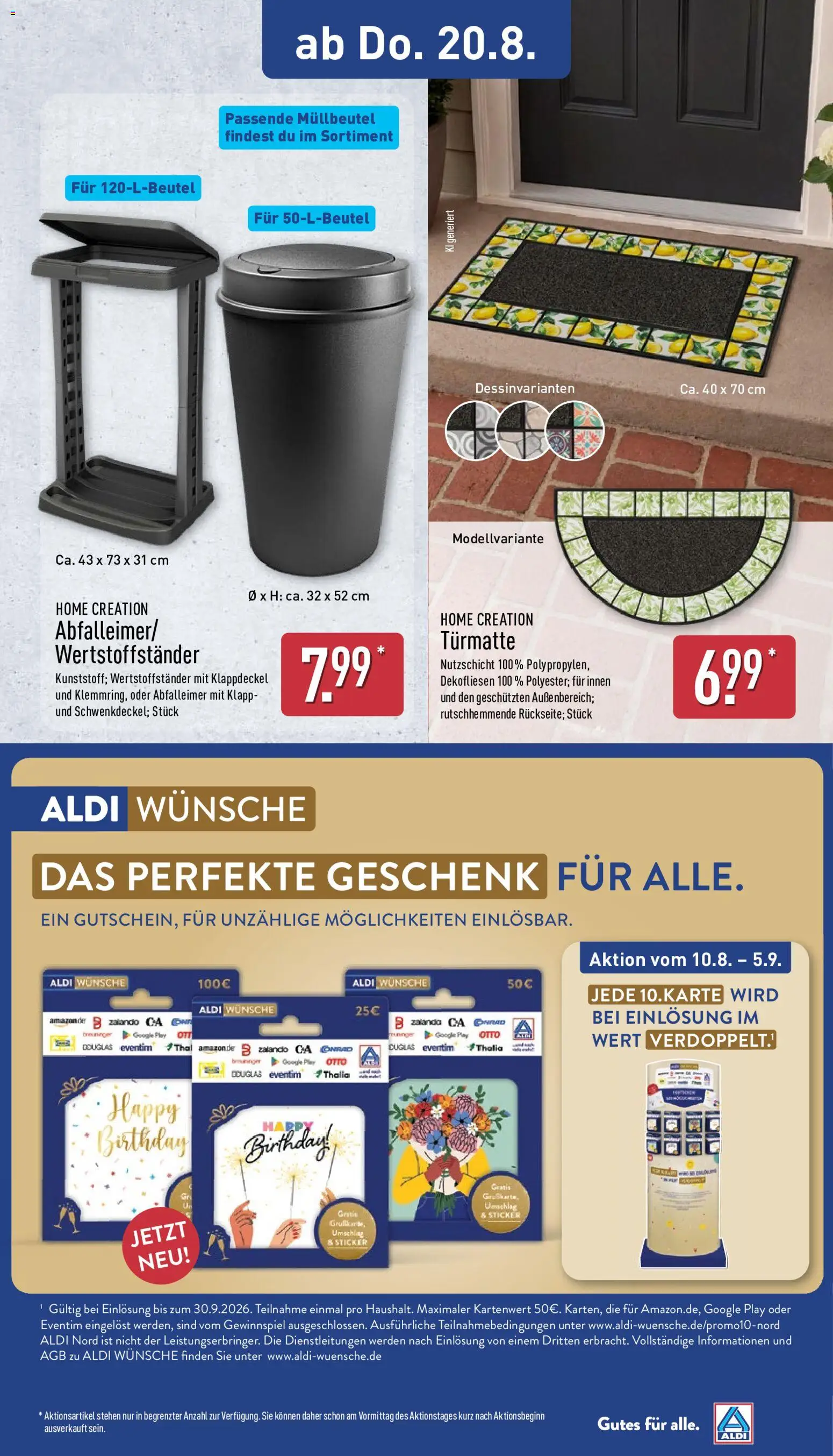 Aldi Prospekt – gültig ab 17.08.2026 | Seite: 14 | Produkte: Abfalleimer, Home creation