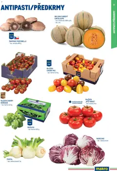 Náhled letáku Makro leták - Itálie od 15.05.2026 | Strana: 9 | Produkty: Meloun, Žampiony, Rajčata, Bazalka