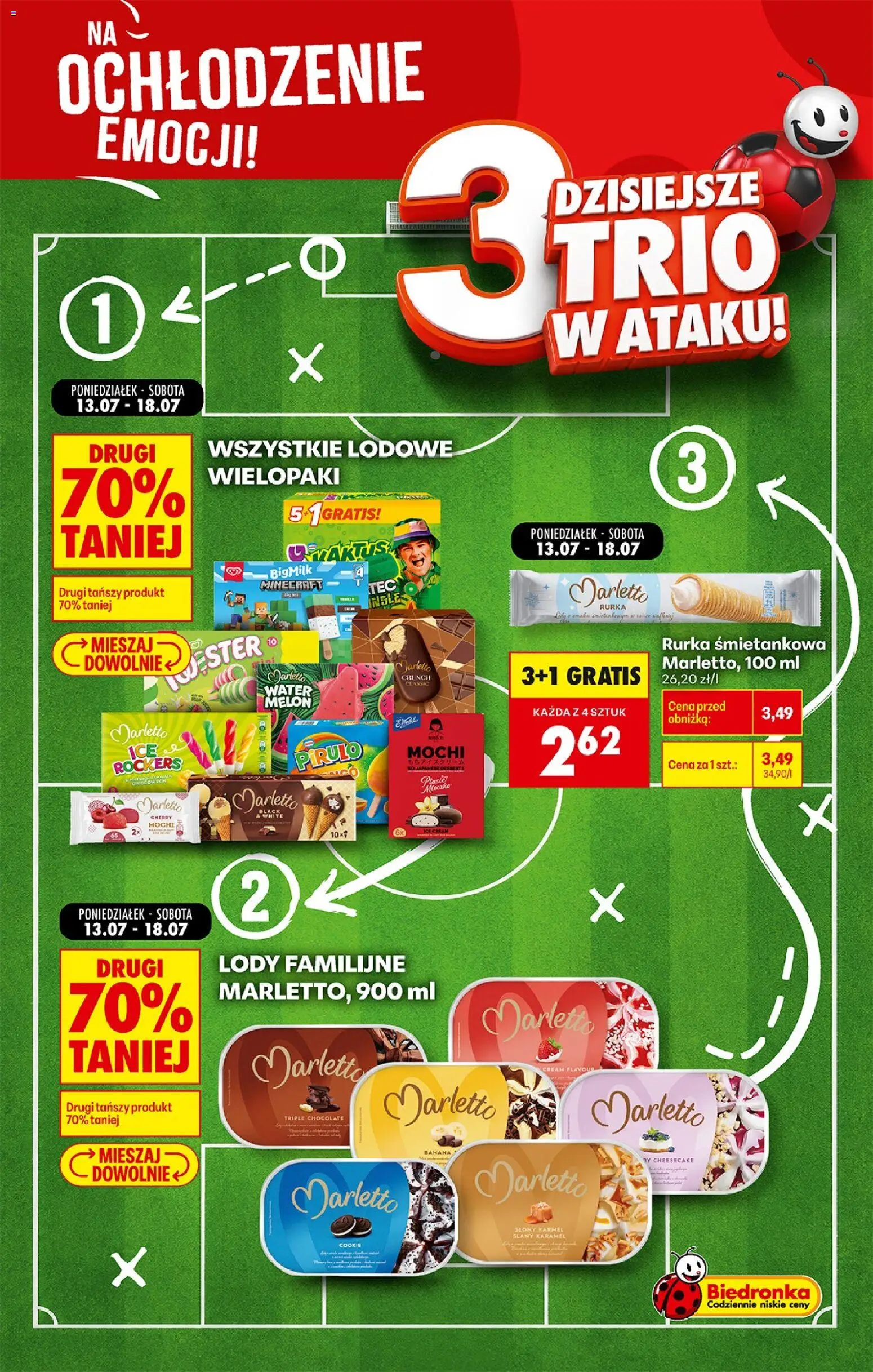 Biedronka gazetka - Football weekend od 16.07.2026 | Strona: 4 | Produkty: Melon, Lody na patyku, Lody