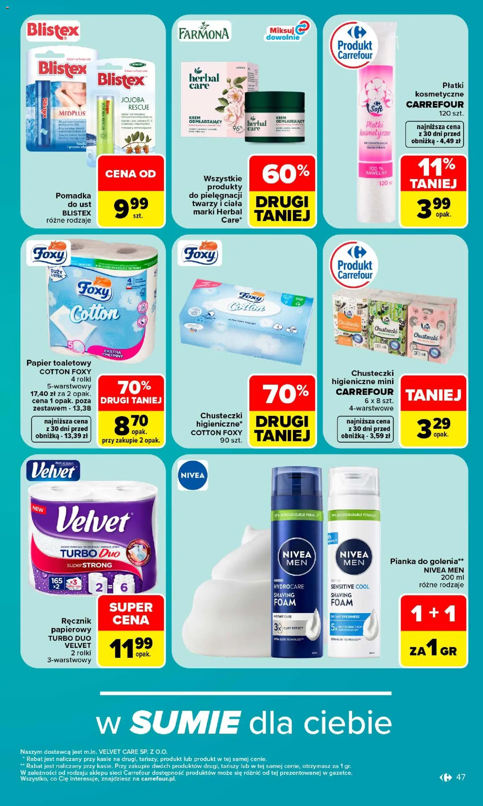 Carrefour gazetka od 14.09.2026 | Strona: 49 | Produkty: Pomadka, Pianka do golenia, Płatki, Krem