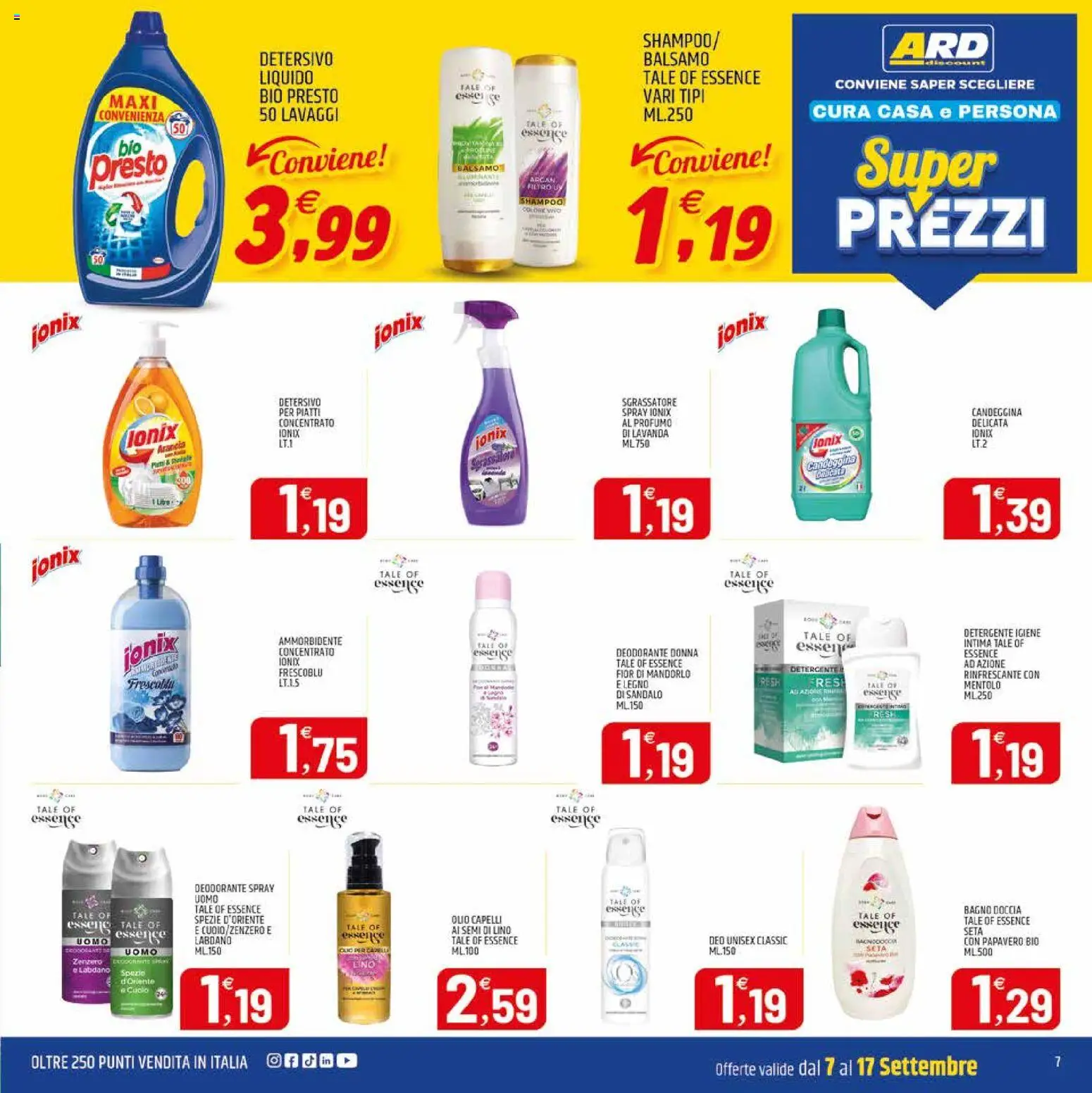 Volantino ARD Discount del 07/09/2026 | Pagina: 23 | Prodotti: Balsamo, Ammorbidente, Spezie, Olio