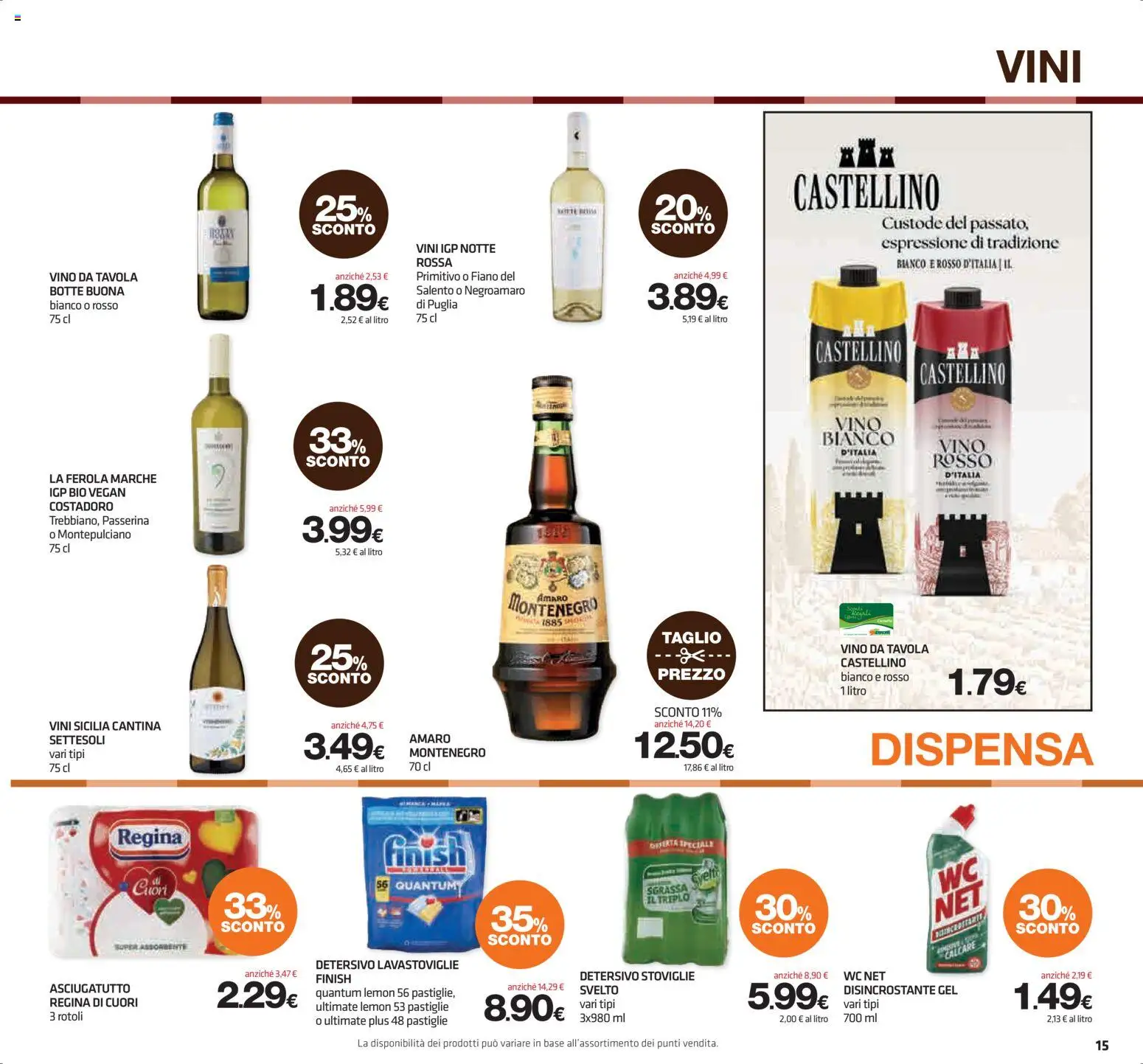 Volantino Superconti del 08/10/2026 | Pagina: 15 | Prodotti: Vegan, Vino rosso, WC, Amaro