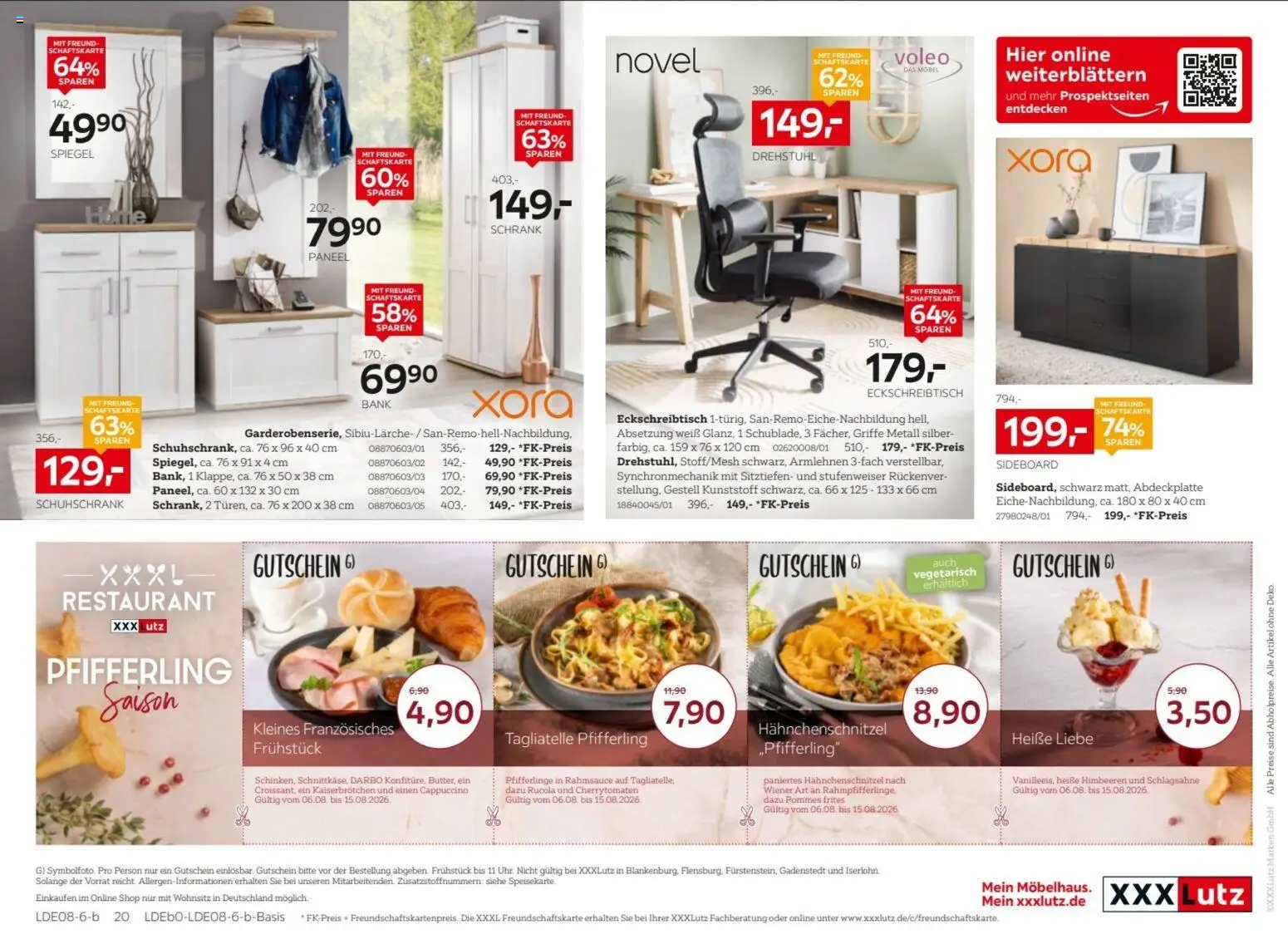 XXXLutz Nr. 1 beim Preis – gültig ab 01.08.2026 | Seite: 32 | Produkte: Himbeeren, Schlagsahne, Spiegel, Pommes