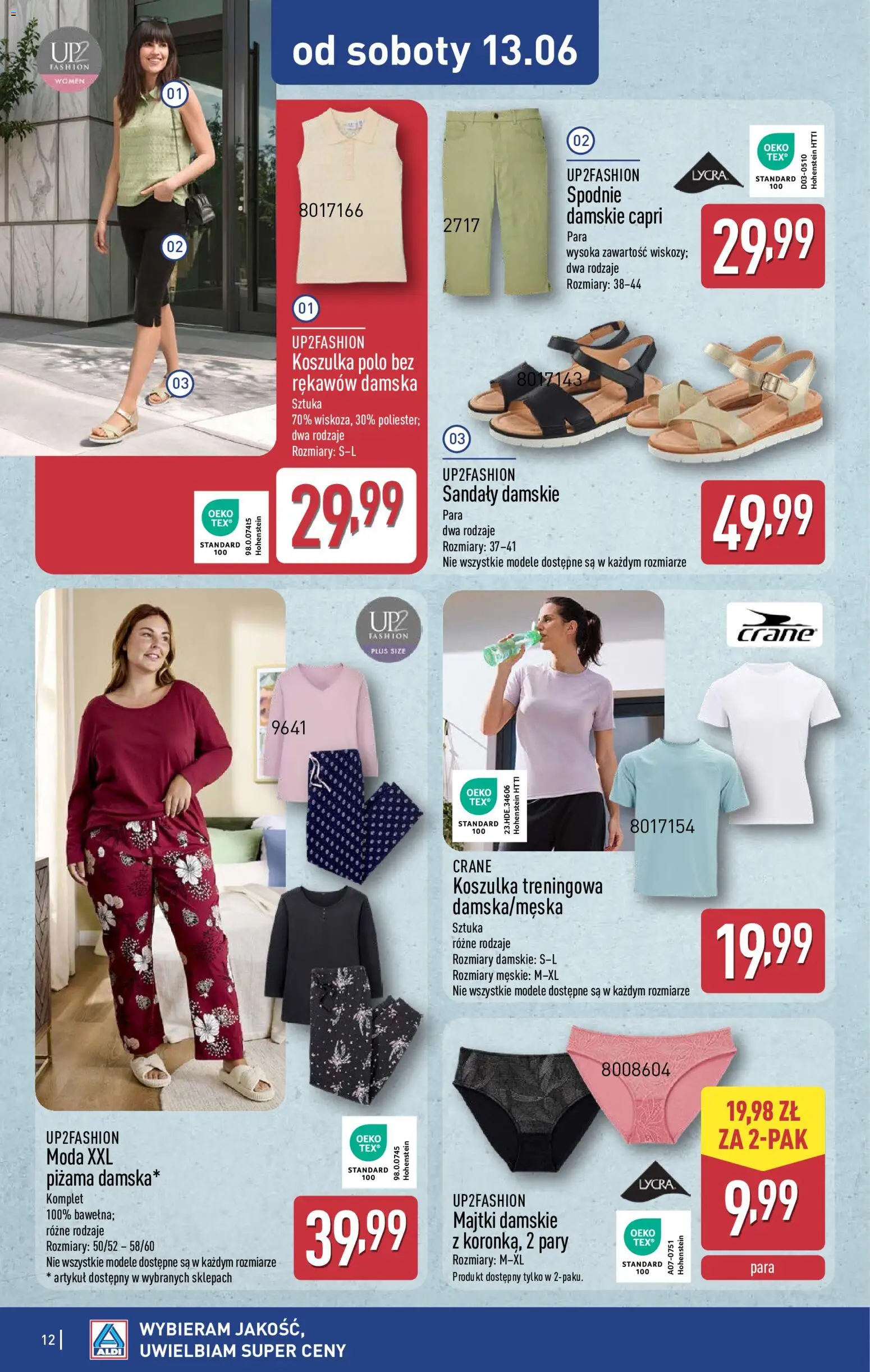 Aldi gazetka - Hity od Środy i od Soboty od 10.06.2026 | Strona: 12 | Produkty: Spodnie, Majtki, Piżama, Sandały