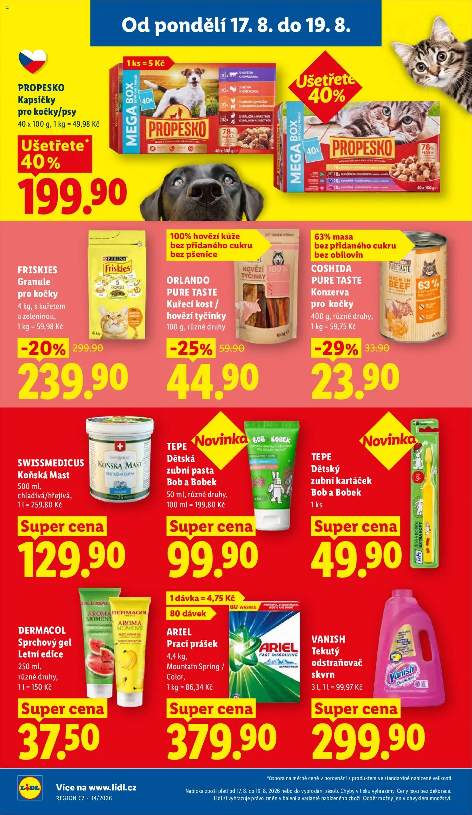 Lidl leták od 17.08.2026 | Strana: 30 | Produkty: Hovězí, Propesko, Granule pro kočky, Kapsičky
