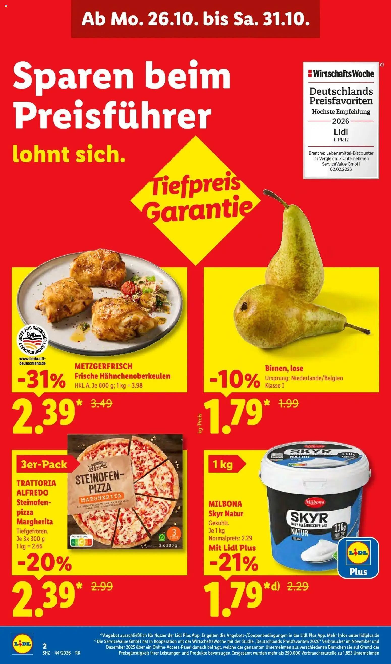 Lidl Prospekt Zülpich (ab 26.10.2026) zum Blättern » Angebote | Seite: 2 | Produkte: Skyr, Pizza