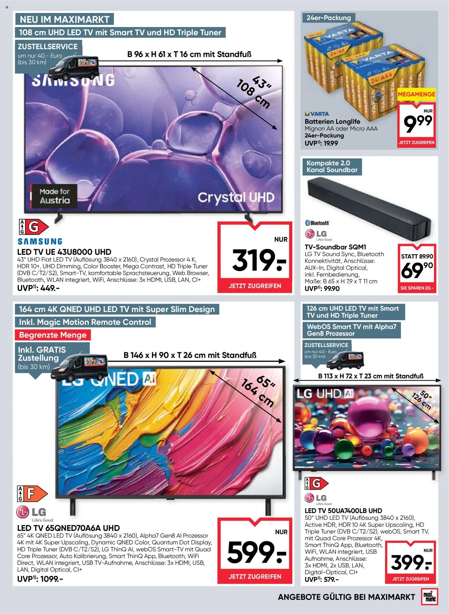 Maximarkt maxi.wochenende gültig ab 01.10.2026 | Seite: 21 | Produkte: TV, USB, Samsung