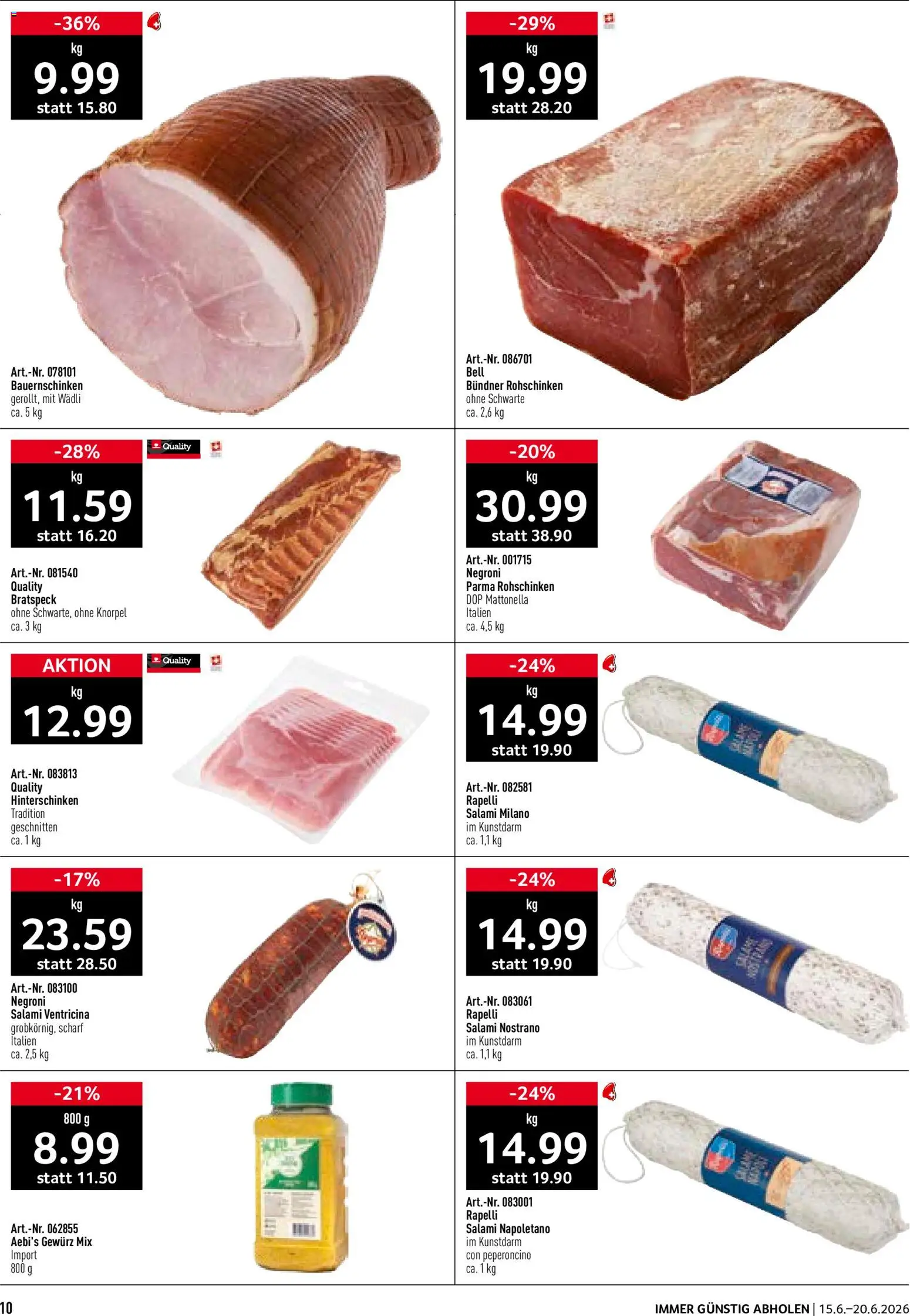 Prodega aktionen – gültig ab 15.06.2026 | Seite: 10 | Produkte: Salami
