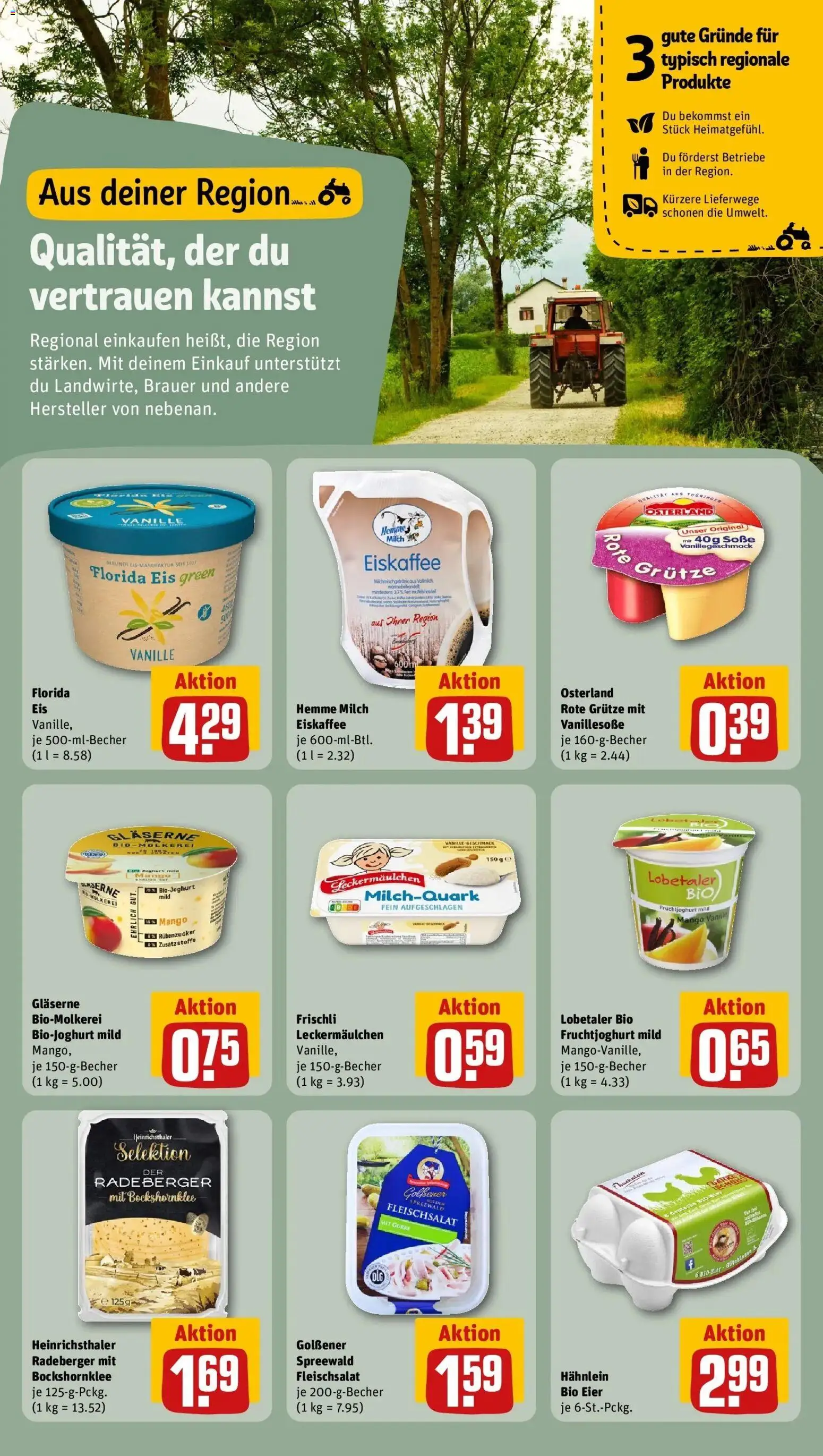 Rewe Prospekt Brieselang – gültig ab 13.07.2026 | Seite: 14 | Produkte: Fruchtjoghurt, Soße, Mango, Eis