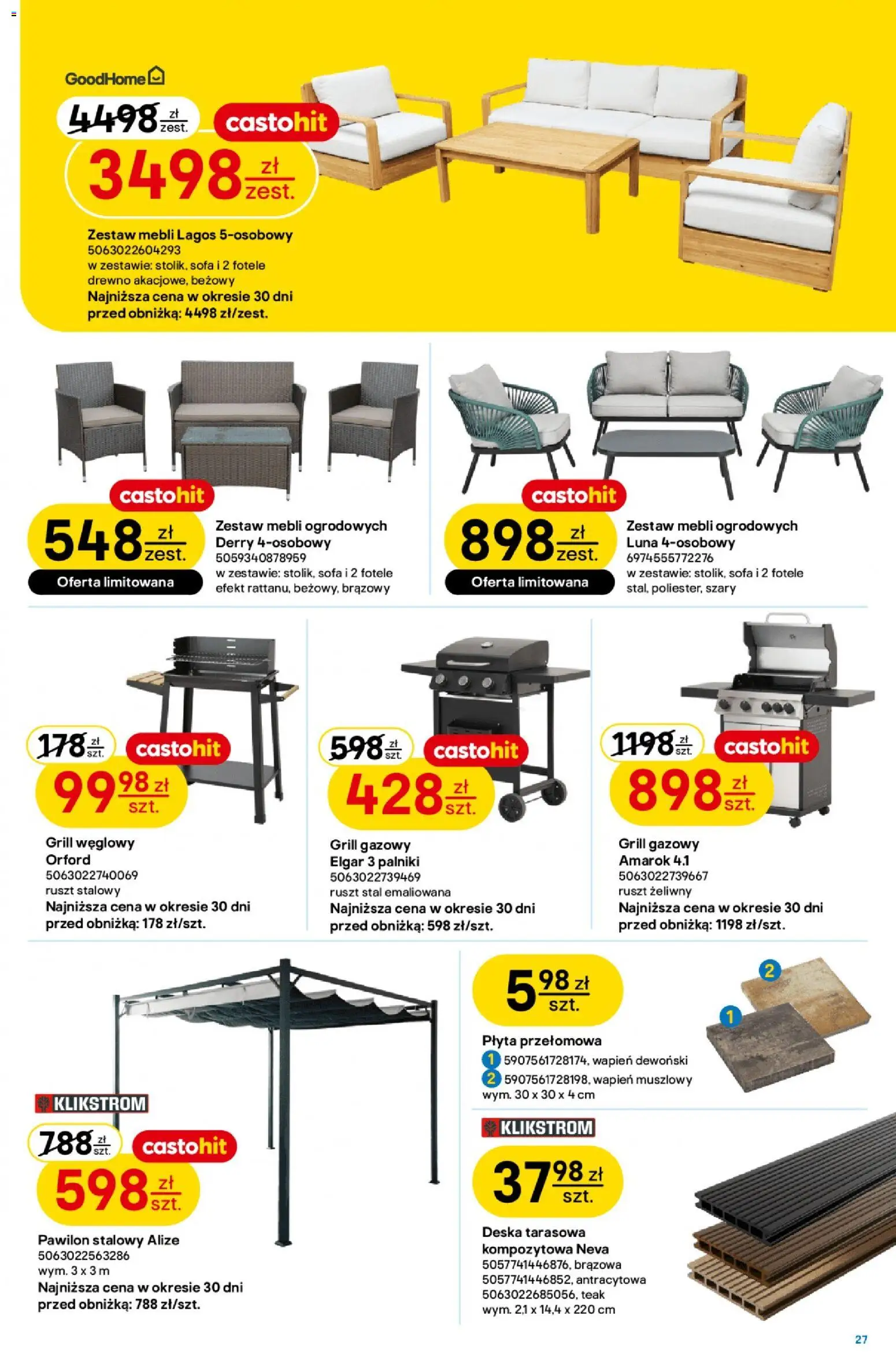 Castorama gazetka od 29.07.2026 | Strona: 27 | Produkty: Grill, Grill gazowy, Ruszt, Sofa