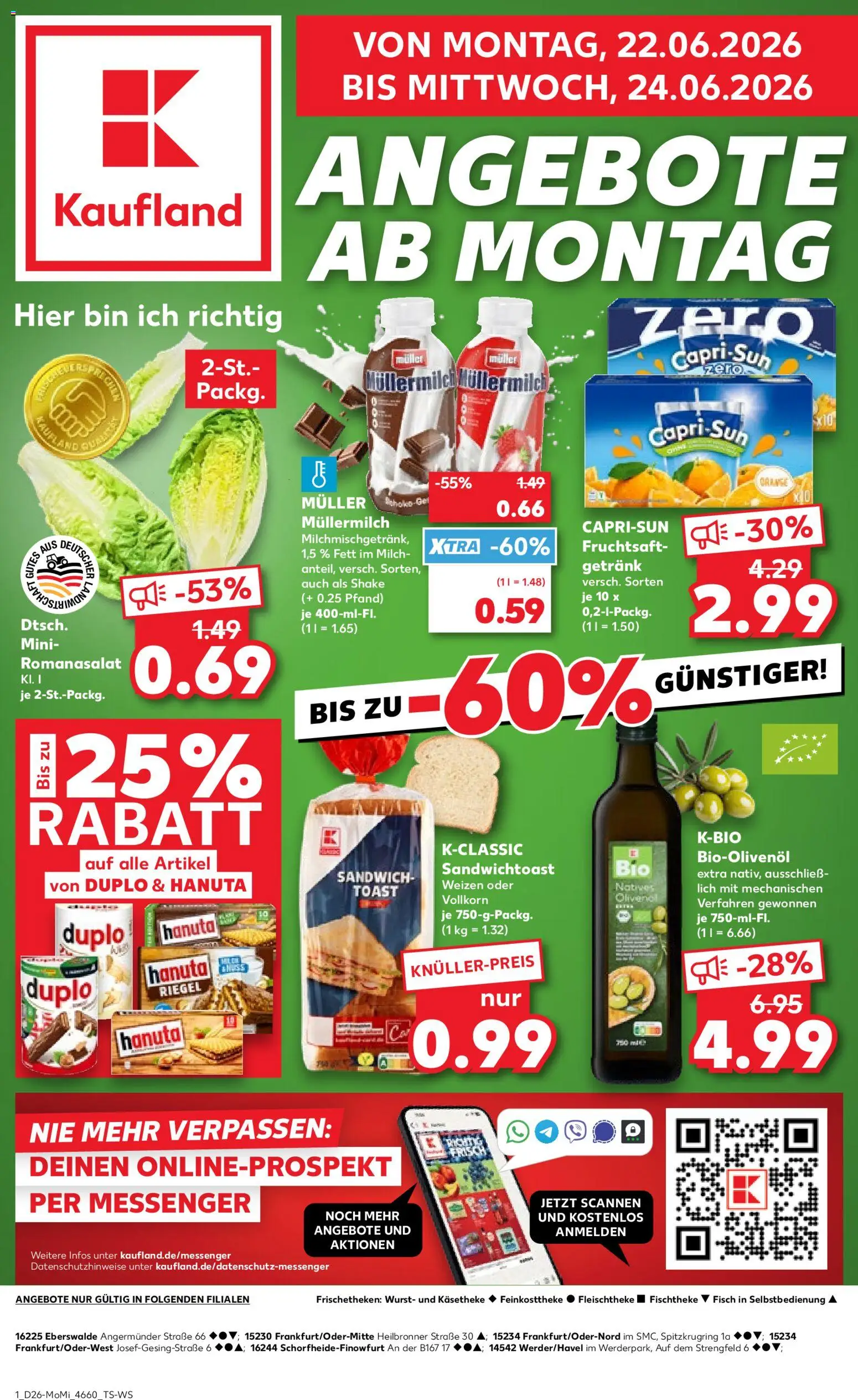 Kaufland Německo leták - Frankfurt od 22.06.2026 | Strana: 1