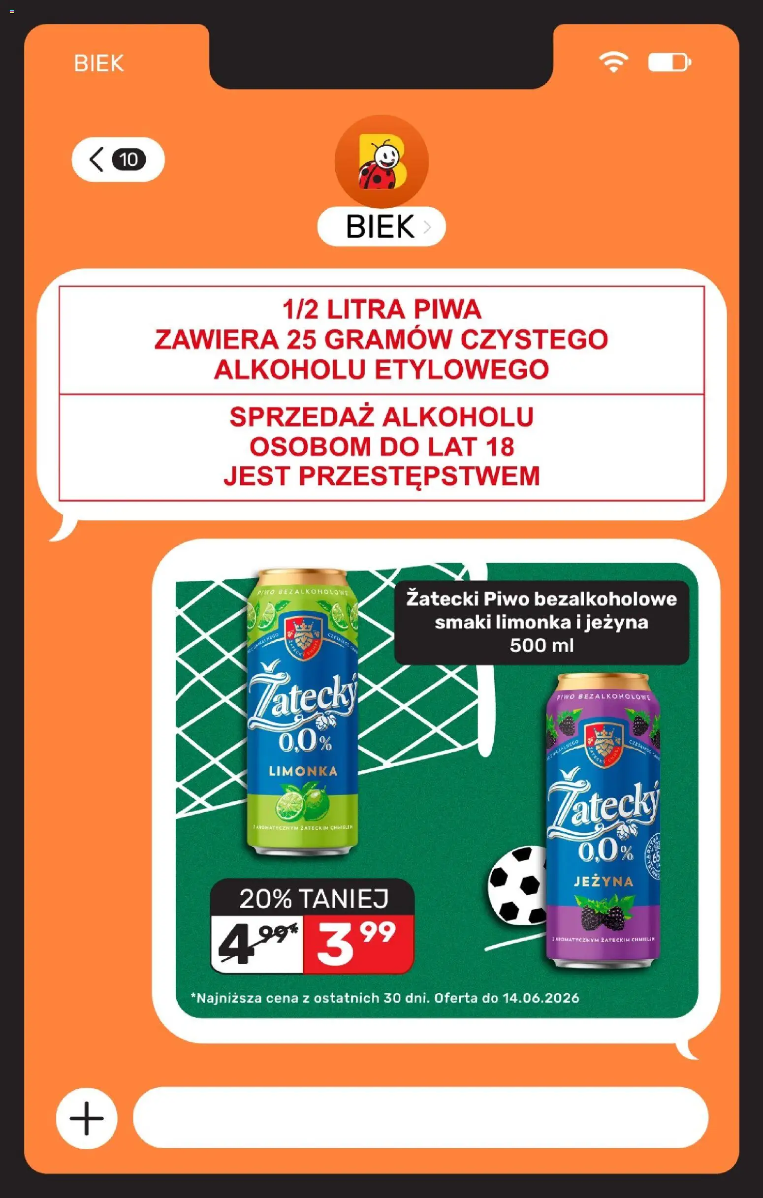 Biedronka gazetka - Biek od 12.06.2026 | Strona: 12 | Produkty: Limonka, Piwo