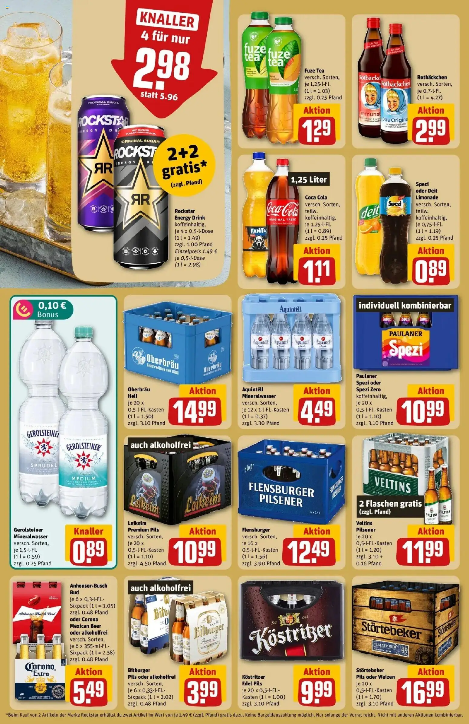 REWE Prospekt ab 07.09.2026 zum Blättern » Angebote | Seite: 22 | Produkte: Rockstar, Tür, Mineralwasser, Paulaner