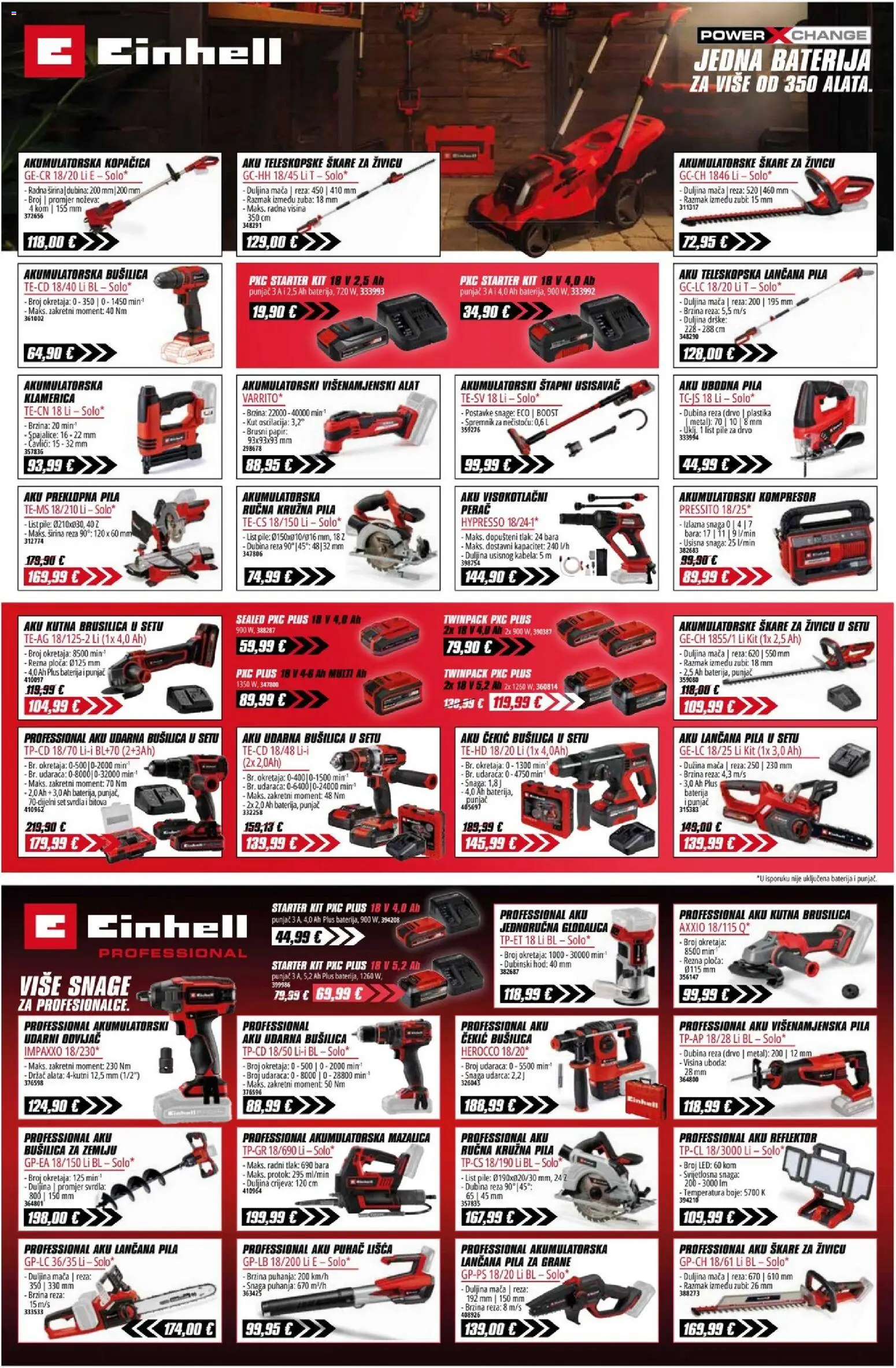 Pevex katalog | vrijedi od 07.05.2026 | Stranica: 5 | Proizvodi: Baterija, Kutna brusilica, Pila, Bušilica