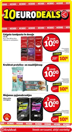 Colgate tandpasta in doosje, 75 ml. M.u.v. Max White Ultra, Ultimate en multipakken. - Voorbeeld van een folder van Kruidvat, geldig van 12.05.2026 | Pagina: 21 | Producten: Tandpasta, Pyjama, Kan