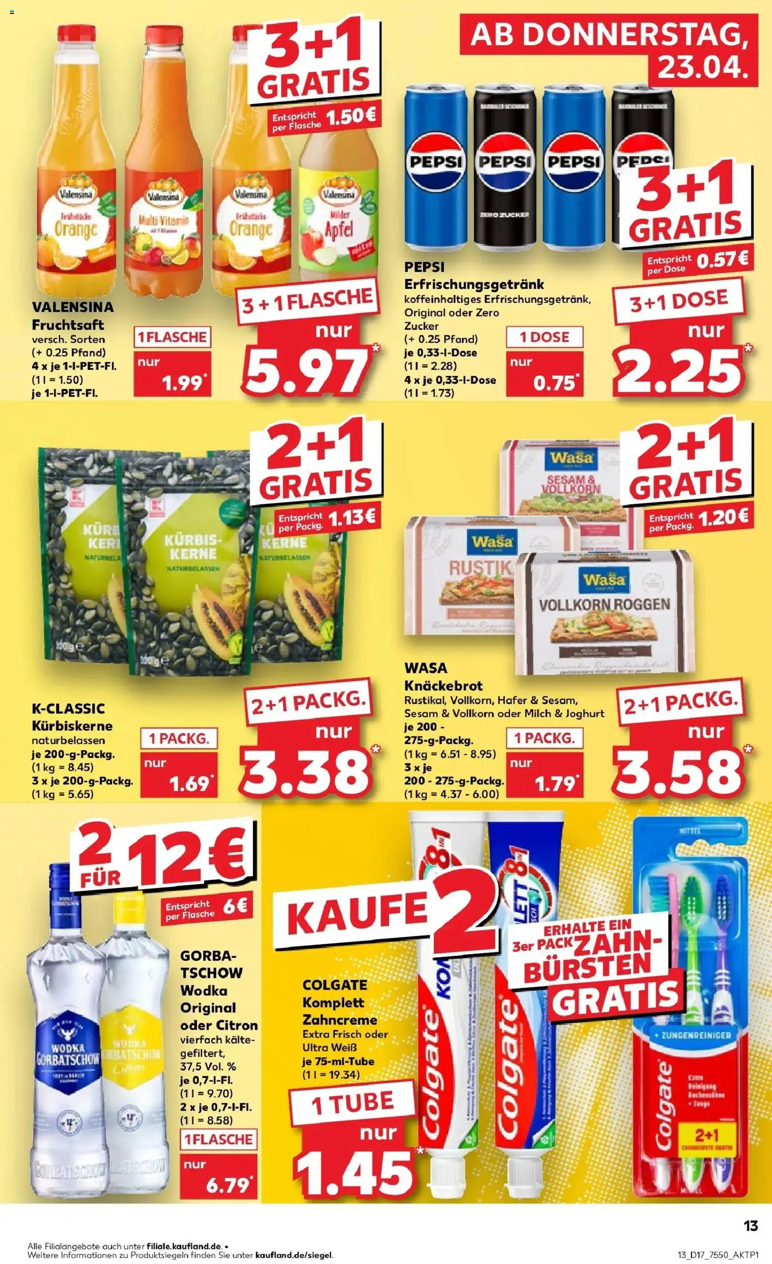 Kaufland Prospekt Ettlingen	 – gültig ab 20.04.2026 | Seite: 25 | Produkte: Milch, Zucker, Pepsi, Fruchtsaft