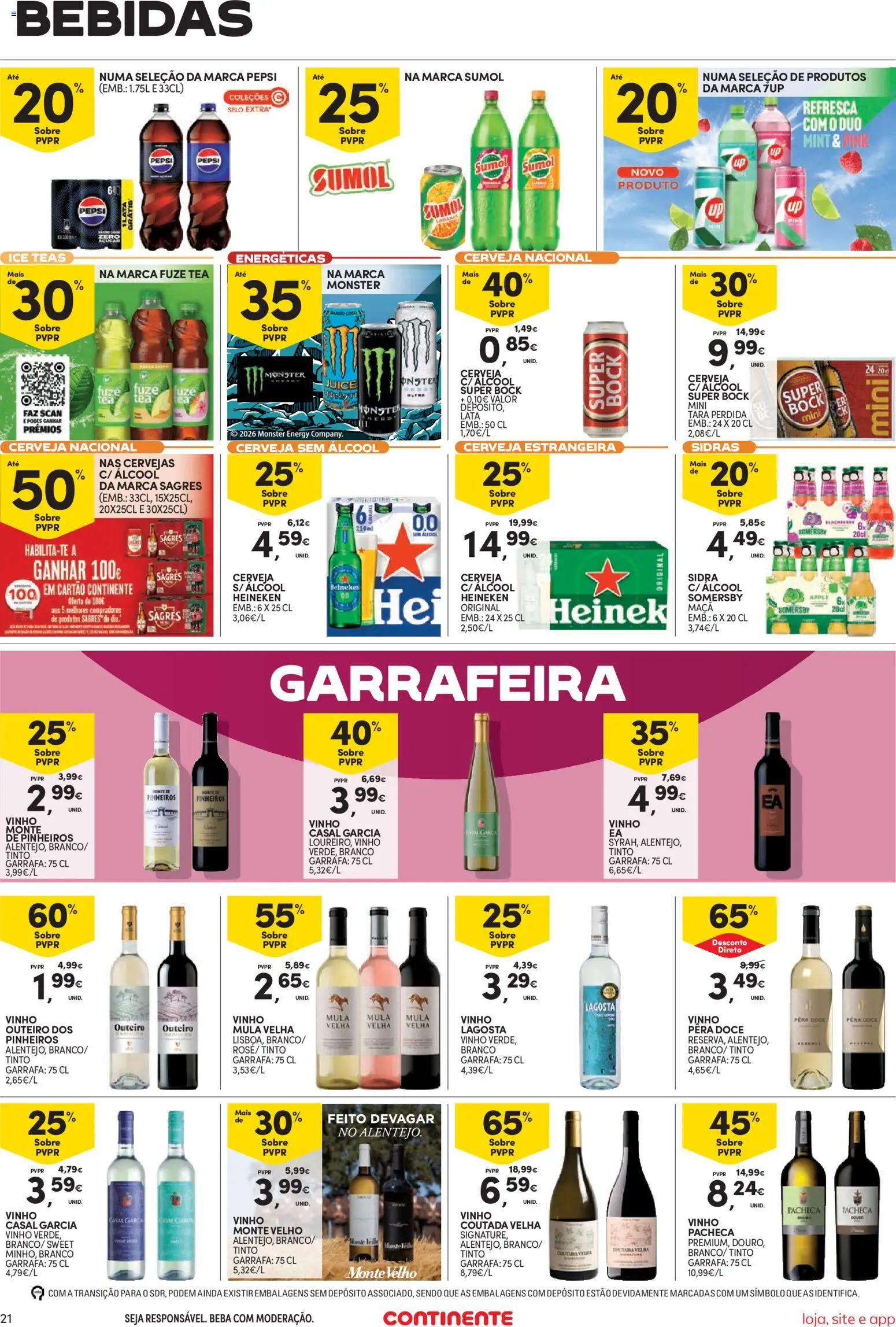 Continente Semanal Continente Bom Dia │ válido de 09.06.2026 | Página: 21 | Produtos: Super bock, Cerveja, Somersby, Soda