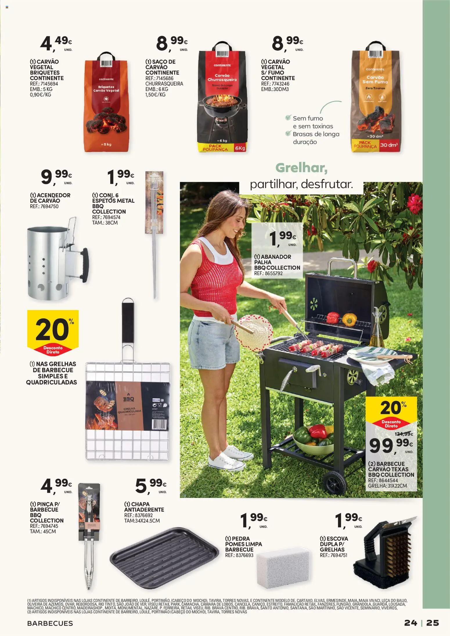 Continente - Férias de Verão  Abre espaço para a distração │ válido de 23/06/2026 | Página: 25 | Produtos: Pinça, Carvão vegetal
