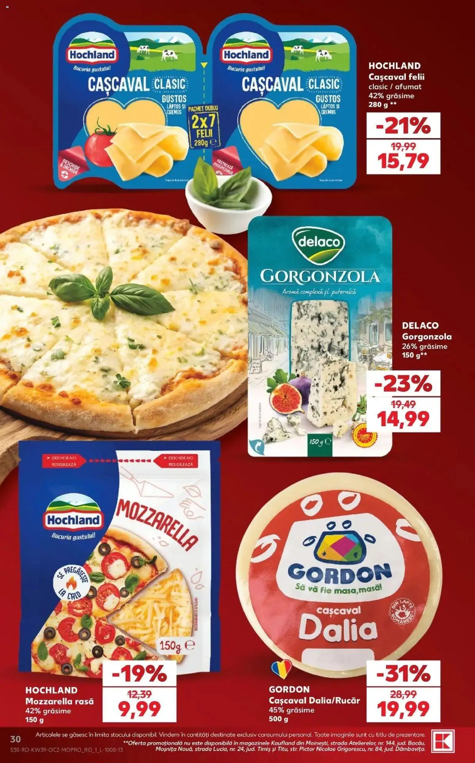 Kaufland Iași 23.09.2026 - Revista si Oferta | Pagină: 30 | Produse: Delaco, Cașcaval, Mozzarella, Hochland