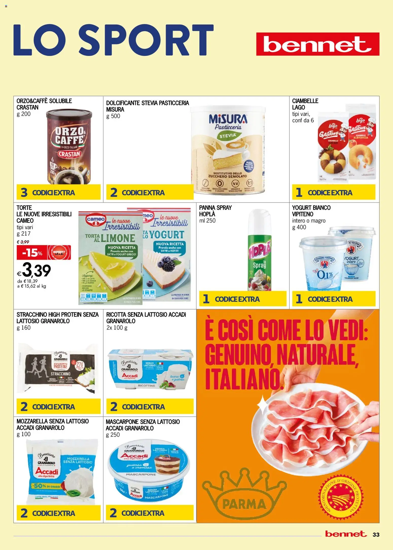 Volantino bennet del 07.05.2026 | Pagina: 33 | Prodotti: Dolcificante, Stevia, Stracchino, Cacao