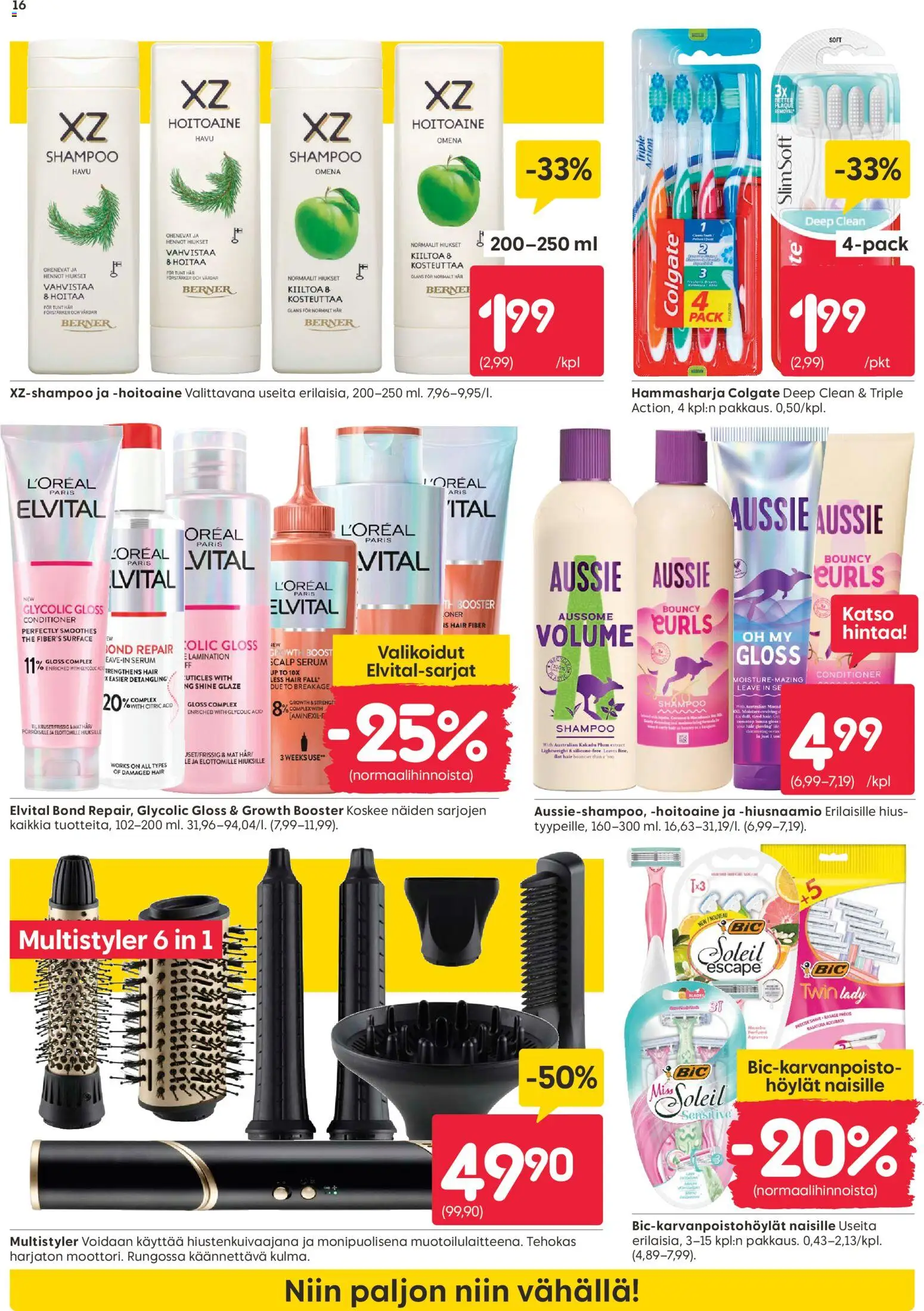Rusta tarjoukset – voimassa 18.05.2026 alkaen | Sivu: 16 | Tuotteet: Shampoo, Hoitoaine, Hiusnaamio, Hammasharja