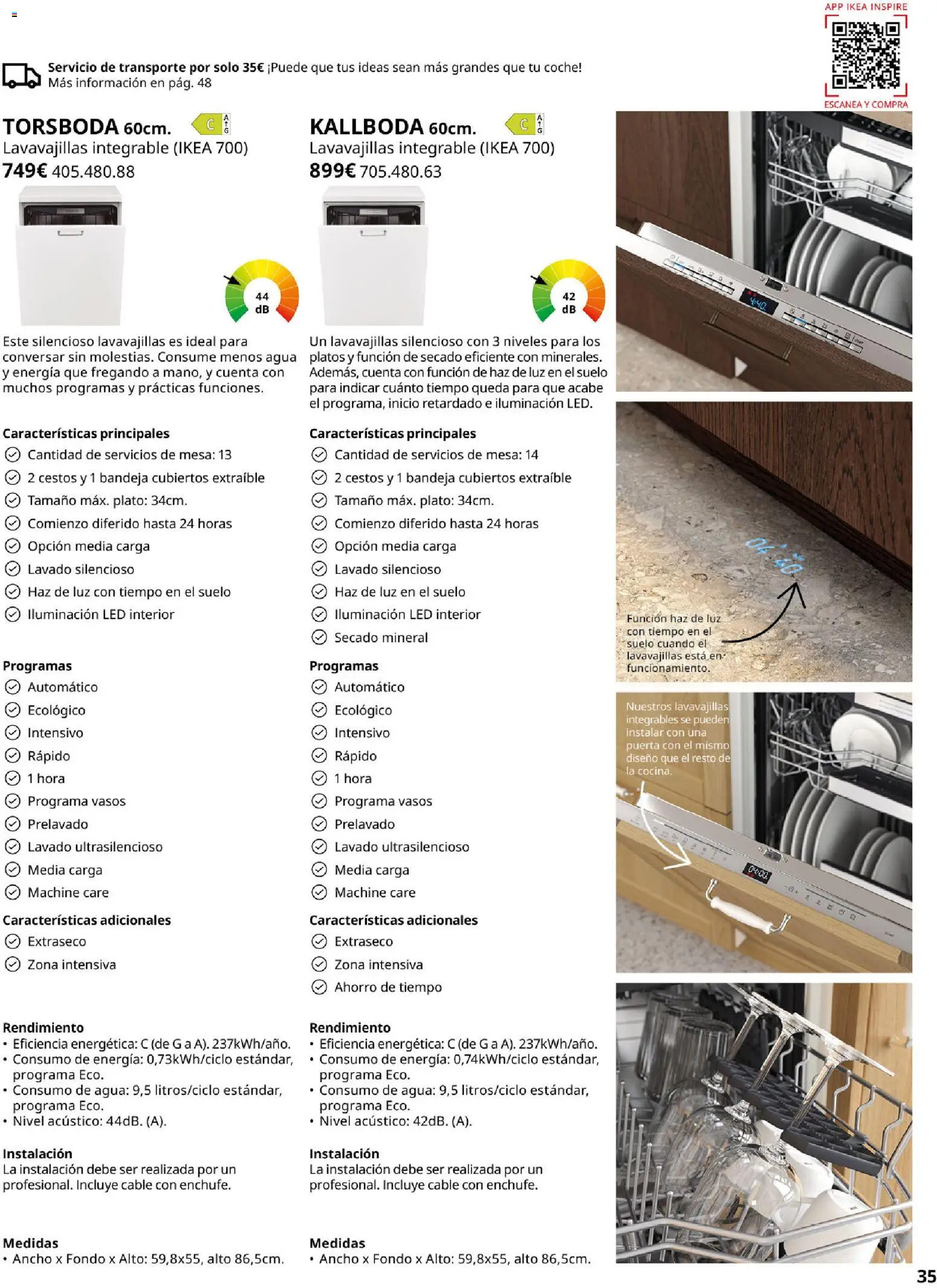 Catálogo IKEA Electrodomésticos │ válido desde el 07.05.2026 | Página: 35 | Productos: Vasos, Cable, Lavavajillas, Galette de chaise