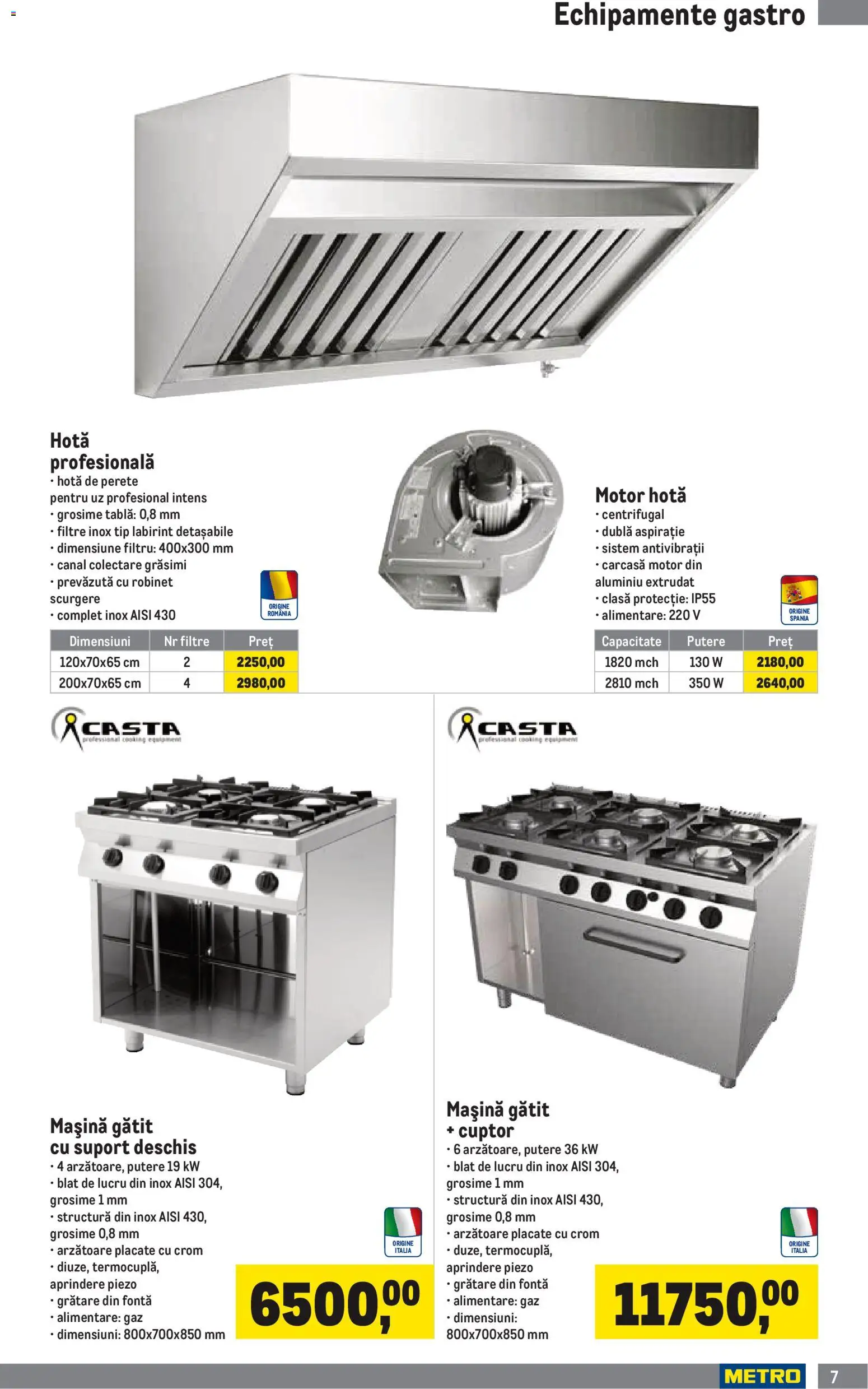 Noul catalog Metro – valabil de la 01.04.2026 | Pagină: 7 | Produse: Hotă, Carcasă, Cuptor, Tablă