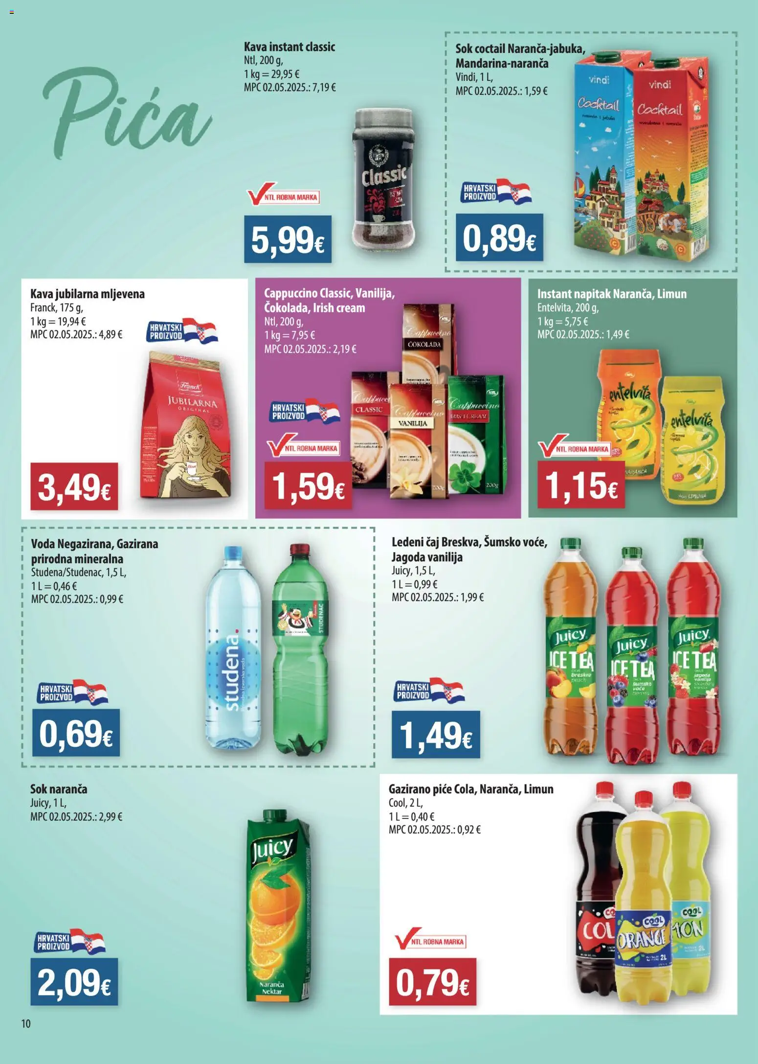 NTL katalog | vrijedi od 19.08.2026 | Stranica: 10 | Proizvodi: Sok, Voda, Limun, Napitak