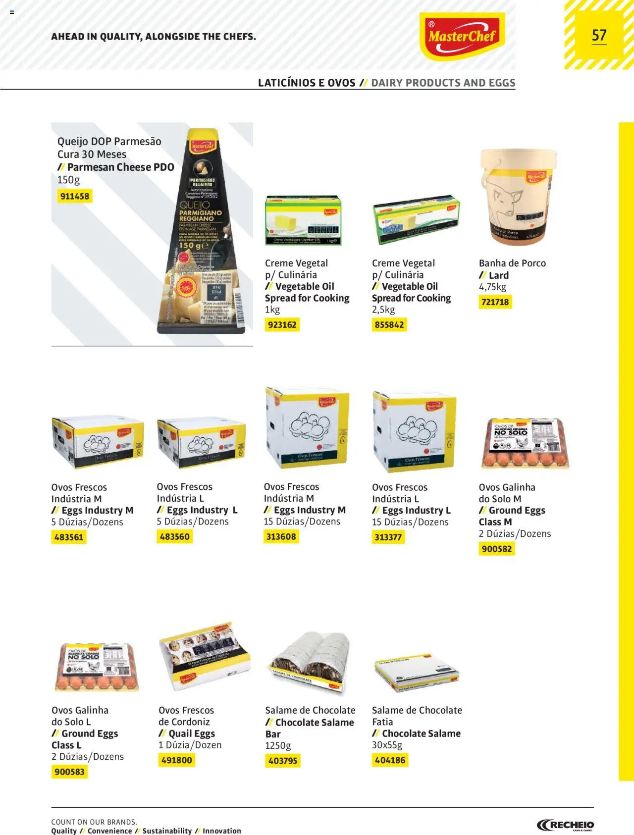 Recheio AS NOSSAS MARCAS │ válido de 19/12/2023 | Página: 57 | Produtos: Queijo, Chocolate, Salame, Creme