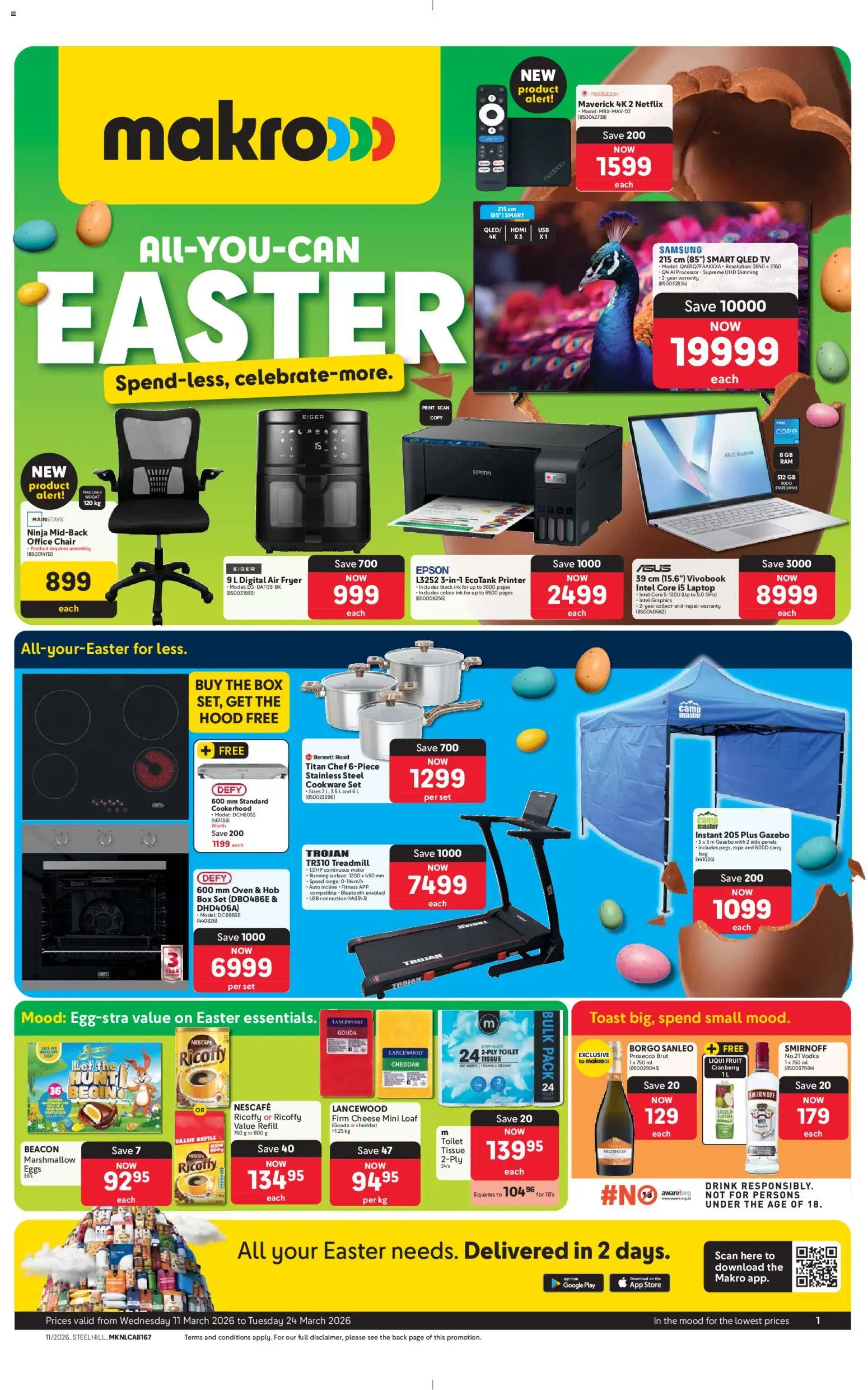 New Makro catalogue – valid from 11.03.2026 | Page: 1 | Products: Laptop, TV, Box, Eggs