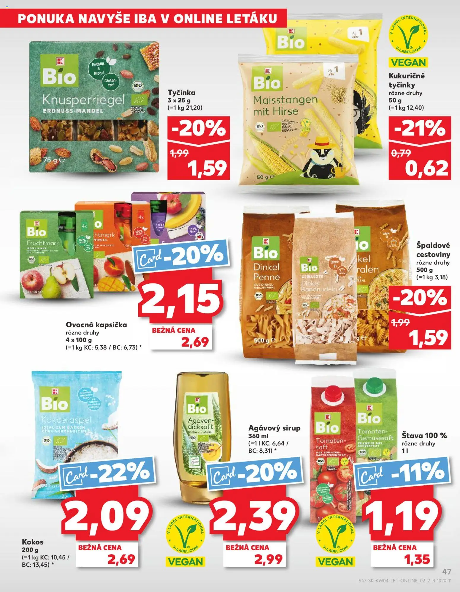 Nové Kaufland akcie – leták je platný od 22.01.2026 | Strana: 47 | Produkty: Penne, Cestoviny, Sirup, Šťava