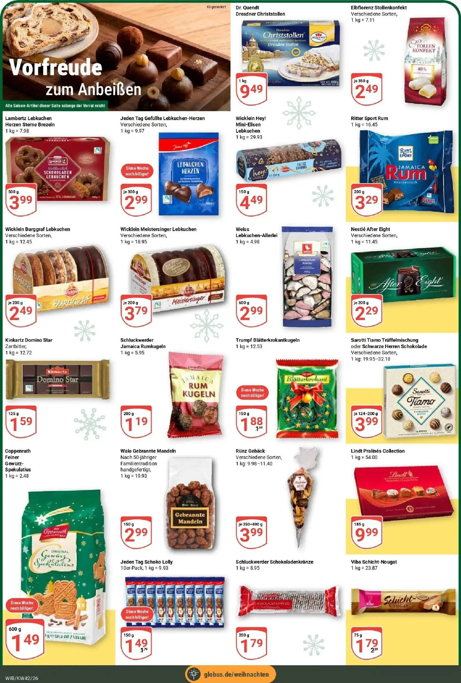 Globus Prospekt Wiesbaden-Nordenstadt (ab 12.10.2026) » Angebote online | Seite: 6 | Produkte: Schokolade, Ritter sport, Mandeln, Rumkugeln