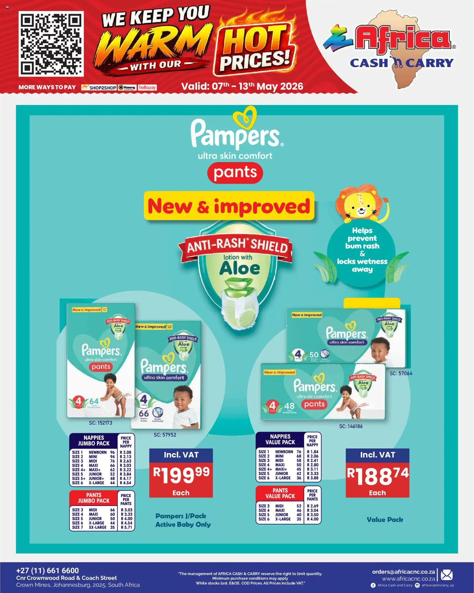 New Africa Cash & Carry catalogue – valid from 07/05/2026 | Page: 46 | Products: Pants, Nappies, Lotion