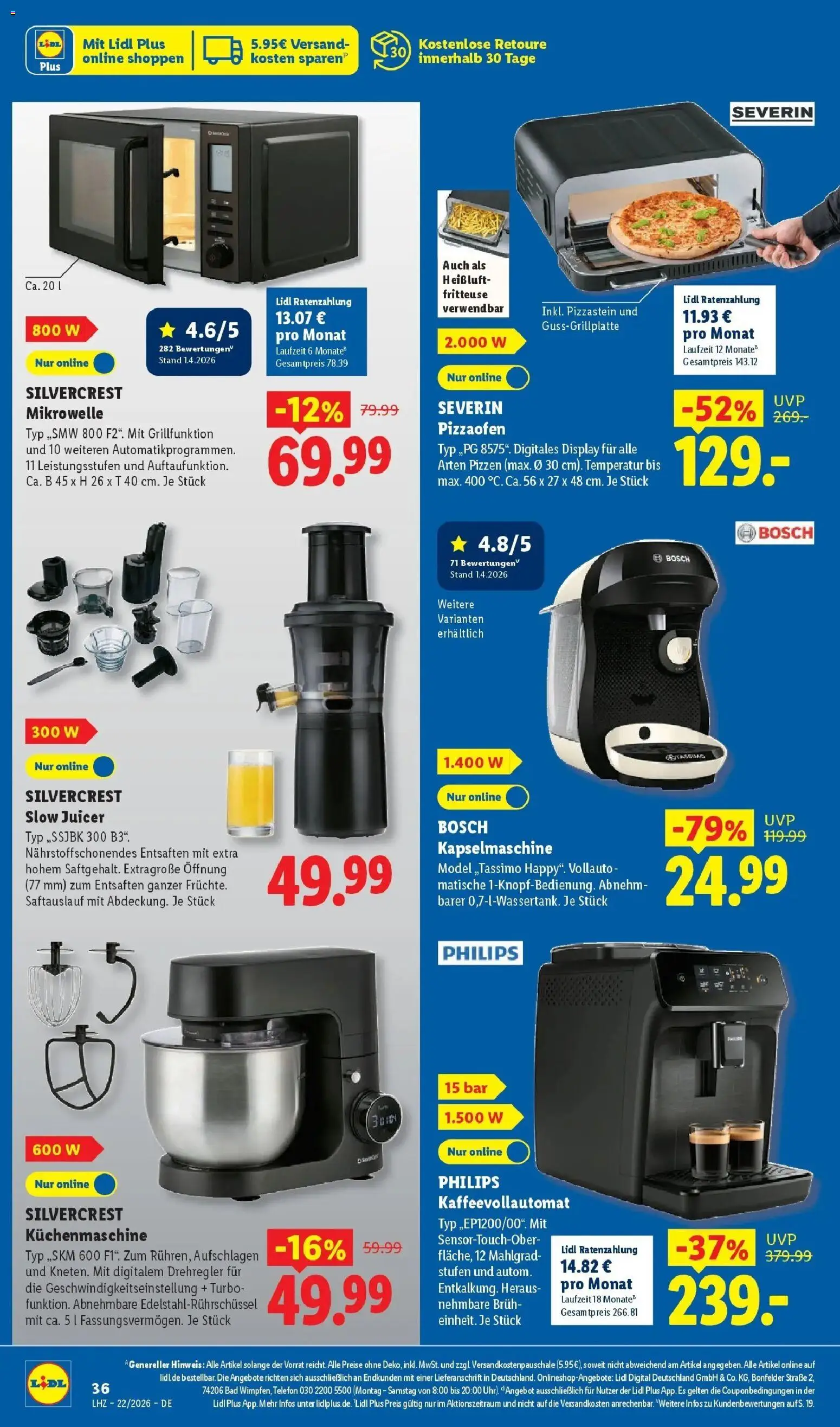 Lidl Prospekt Braunschweig – gültig ab 26.05.2026 | Seite: 12 | Produkte: Bosch, Mikrowelle, Kaffeevollautomat, Telefon